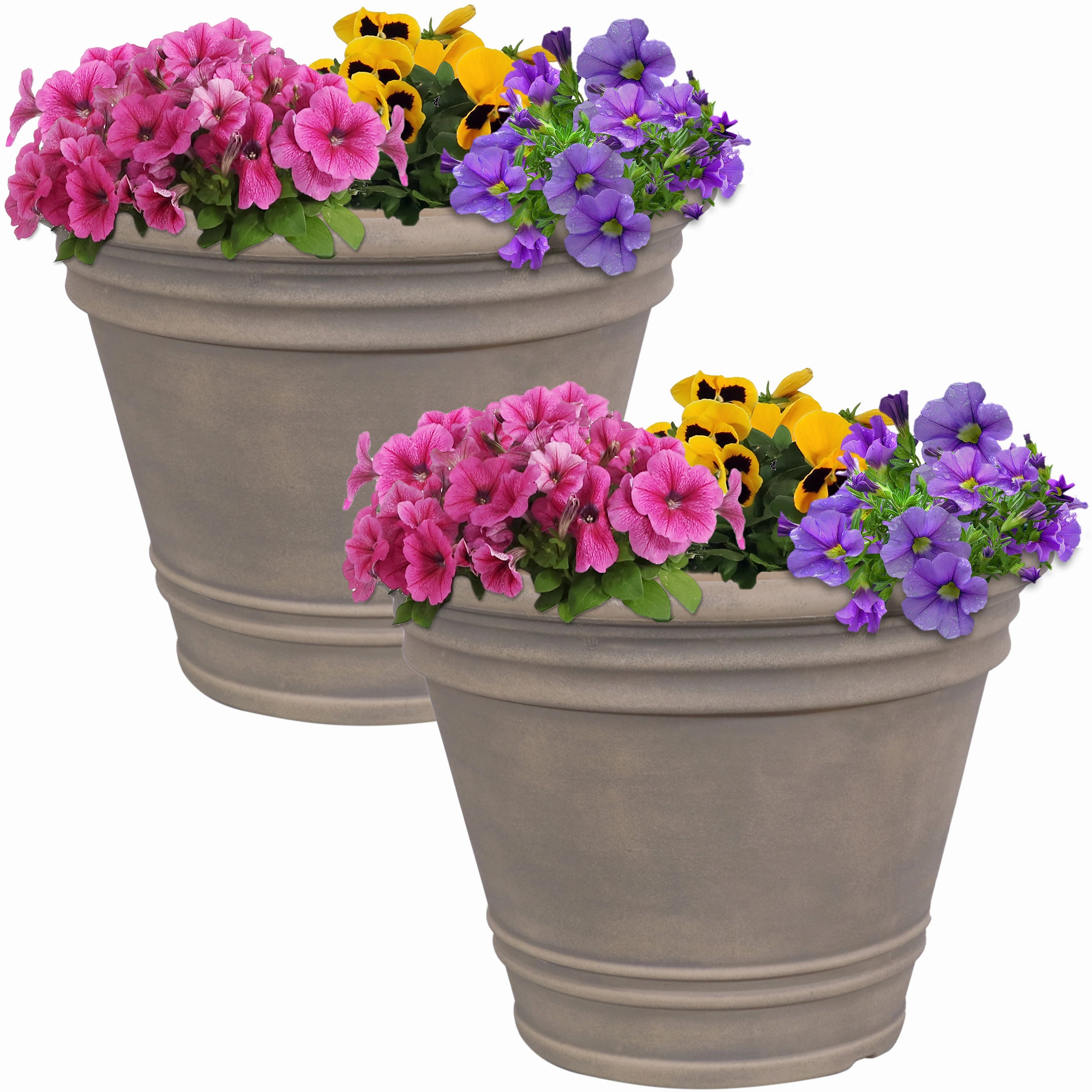 Sunnydaze Franklin Polyresin Outdoor Flowerpot Planter