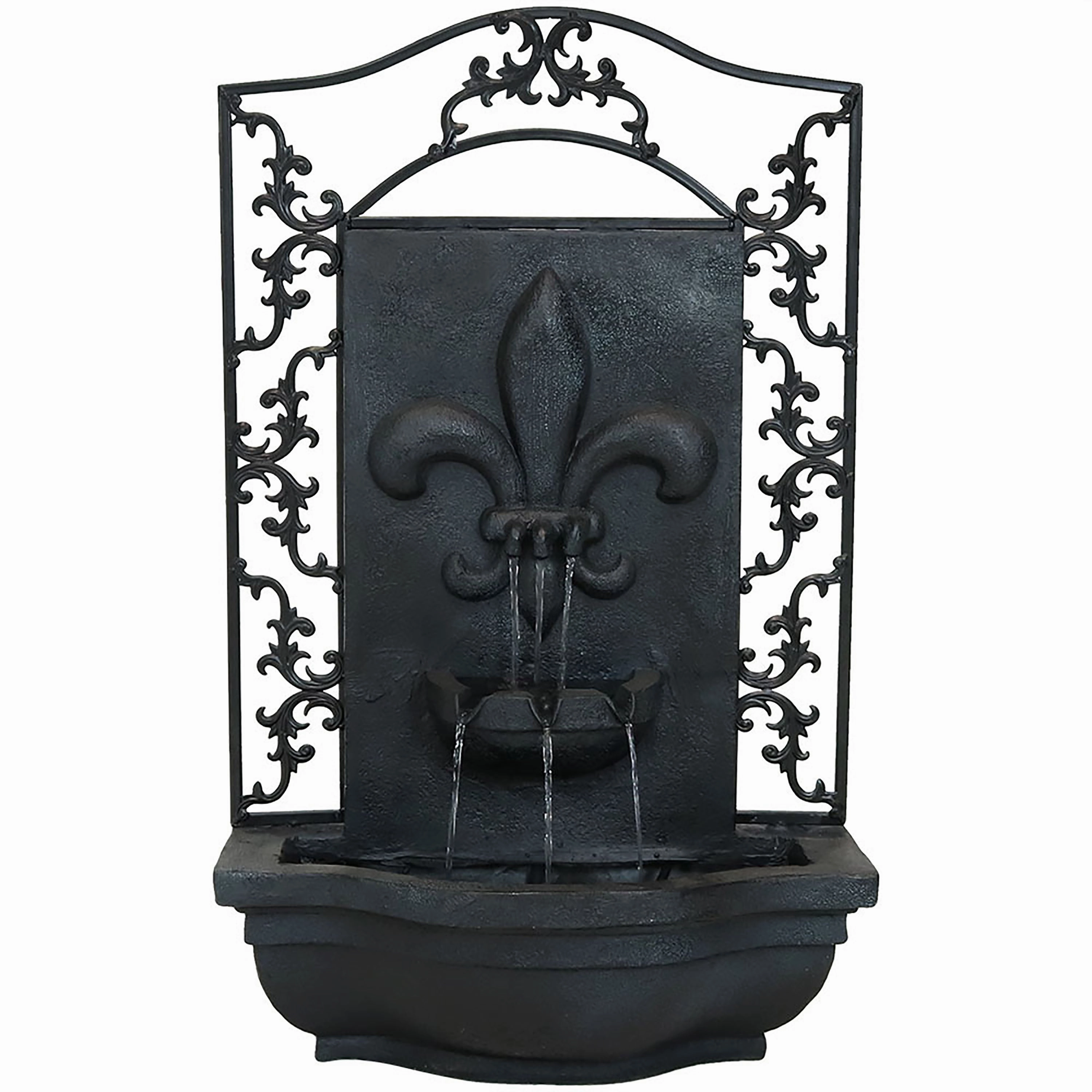 Sunnydaze French Lily Outdoor Wall Fountain with Submersible Pump
