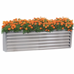 Sunnydaze Galvalume Steel Raised Garden Bed - 71" Rectangle decorative outdoor planter box designs
