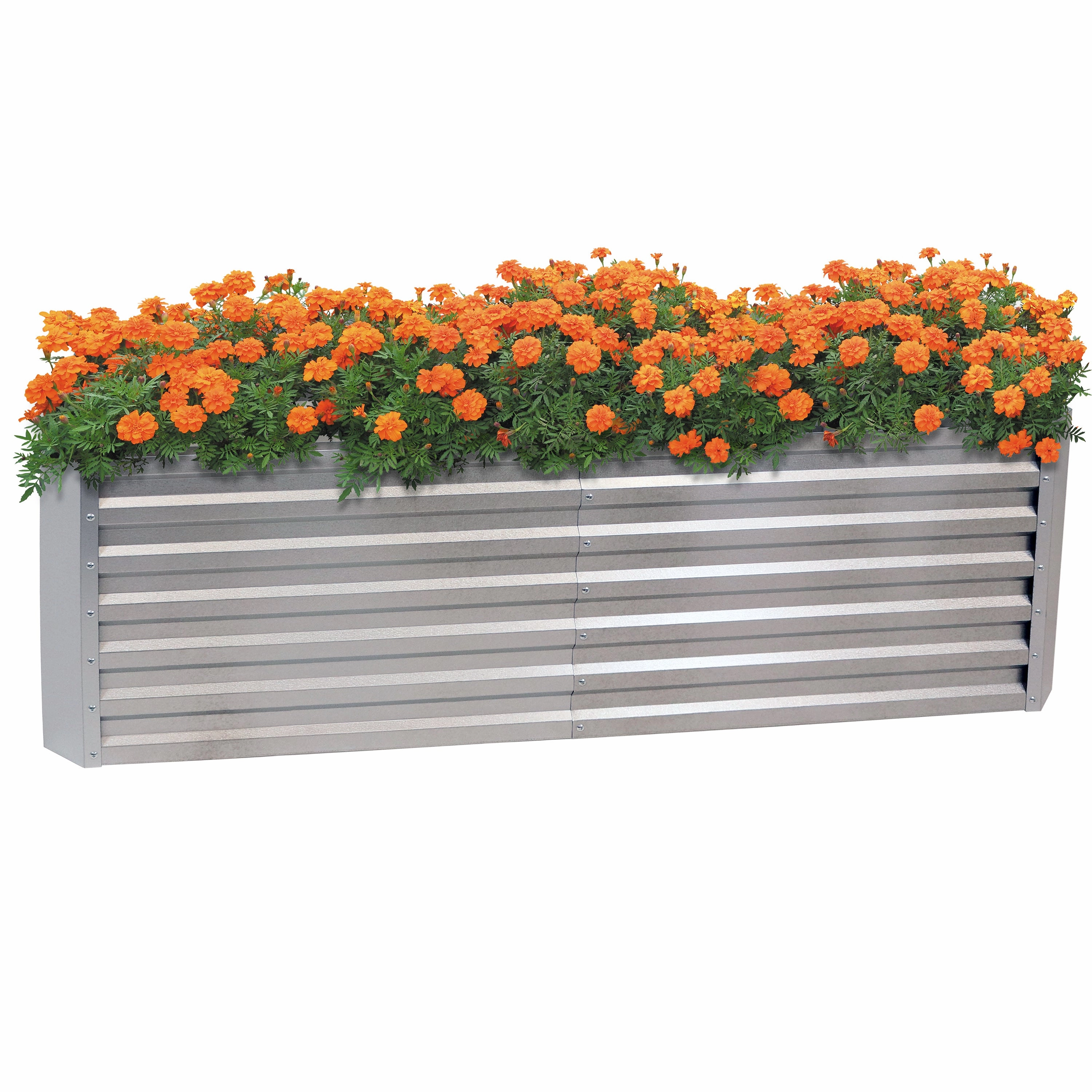 Sunnydaze Galvalume Steel Raised Garden Bed - 71" Rectangle decorative outdoor planter box designs