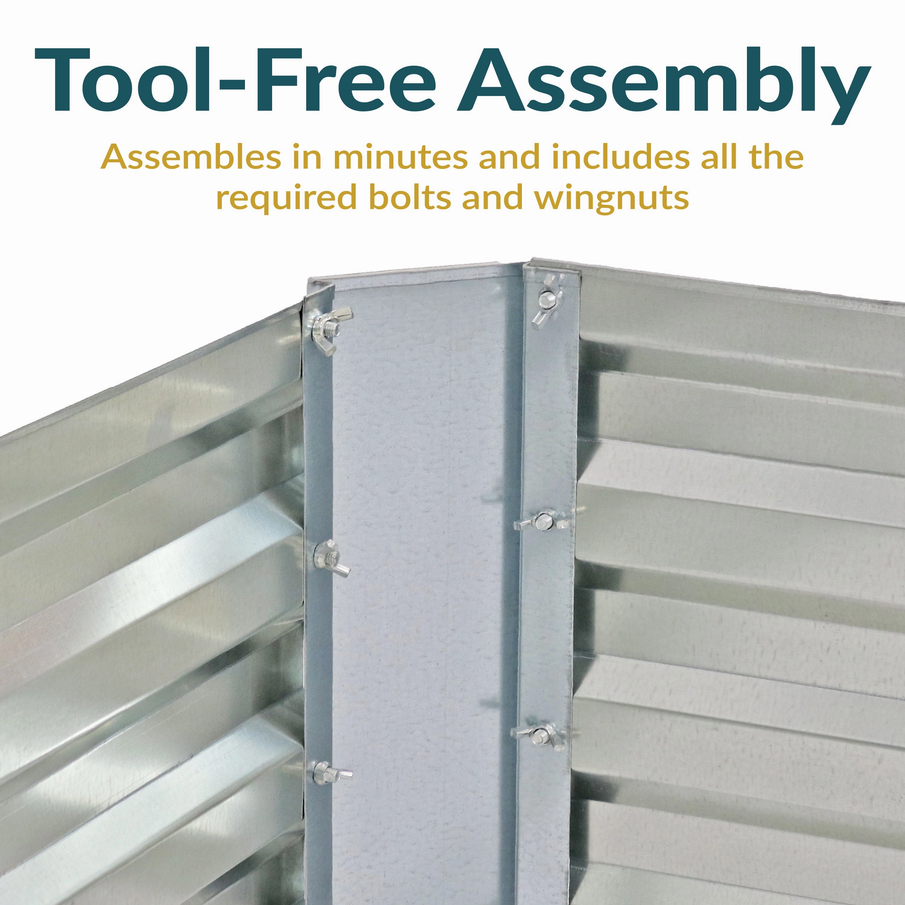 Sunnydaze Galvanized Steel L-Shaped Raised Garden Bed
