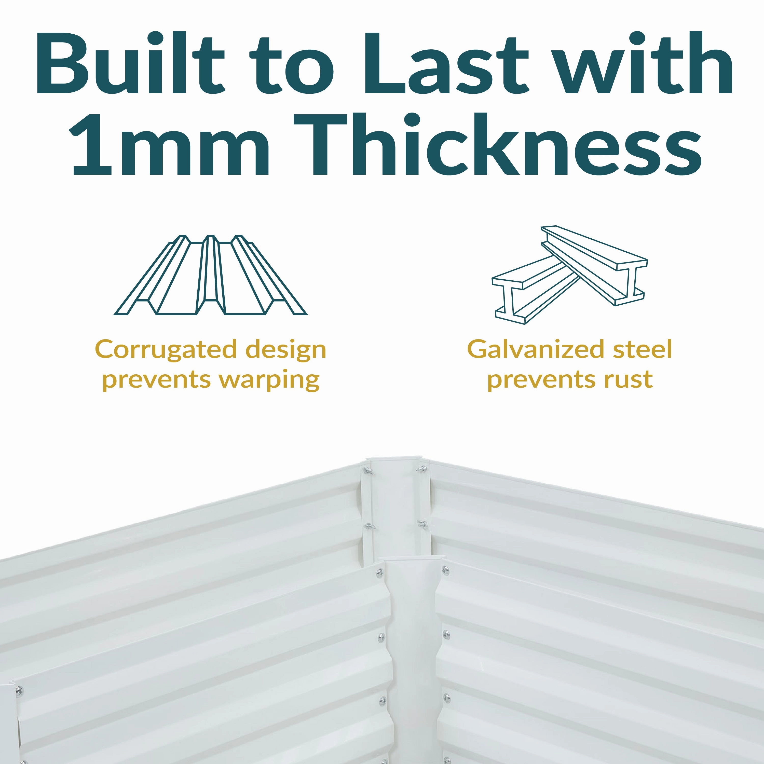 Sunnydaze Galvanized Steel L-Shaped Raised Garden Bed