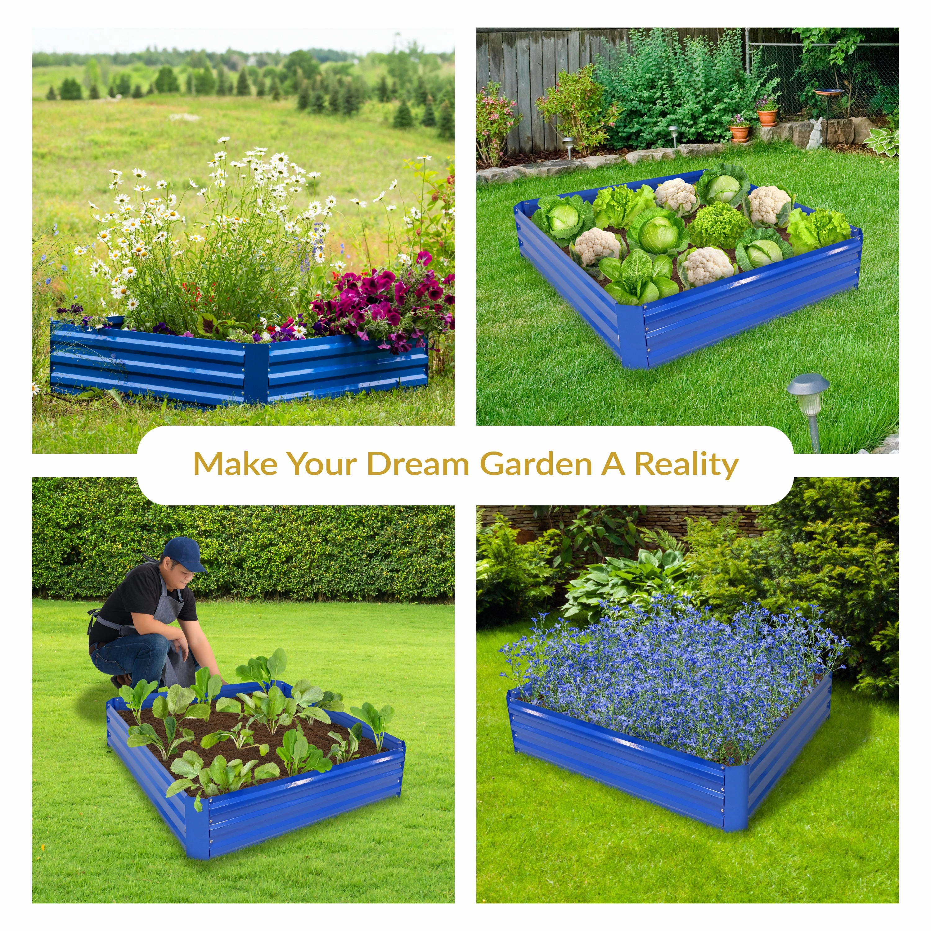 Sunnydaze Galvanized Steel Raised Garden Bed
