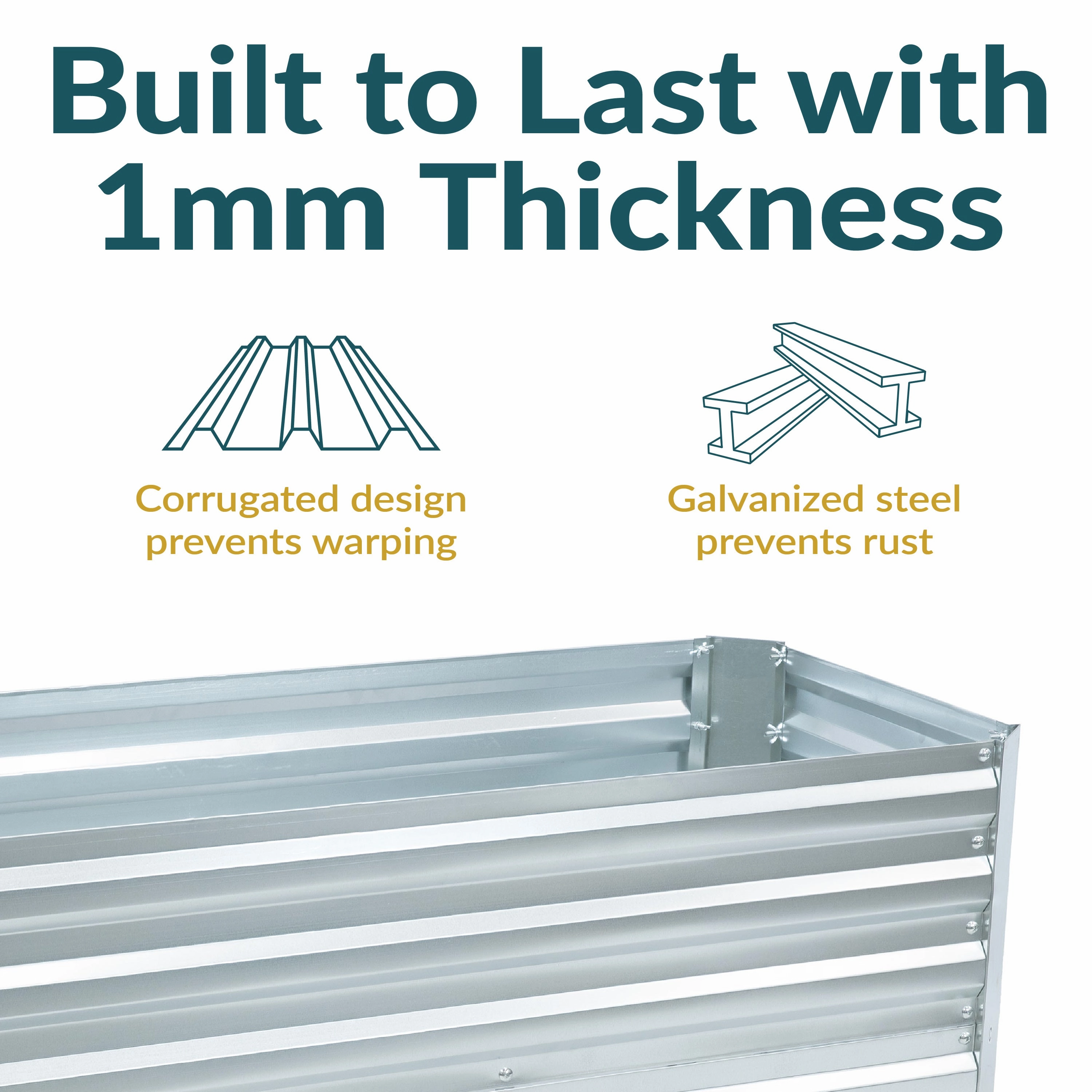 Sunnydaze Galvanized Steel Raised Garden Bed