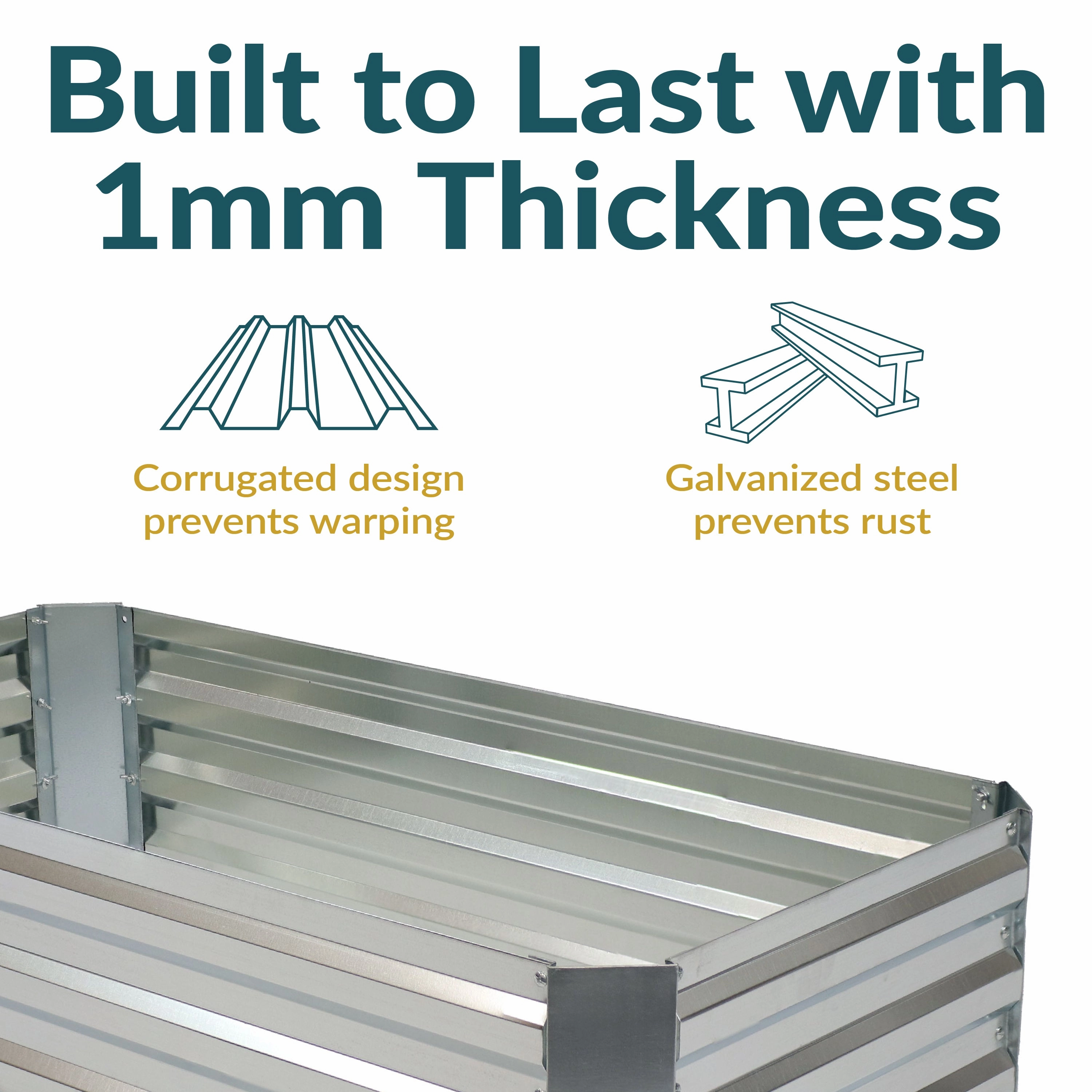 Sunnydaze Galvanized Steel Raised Garden Bed