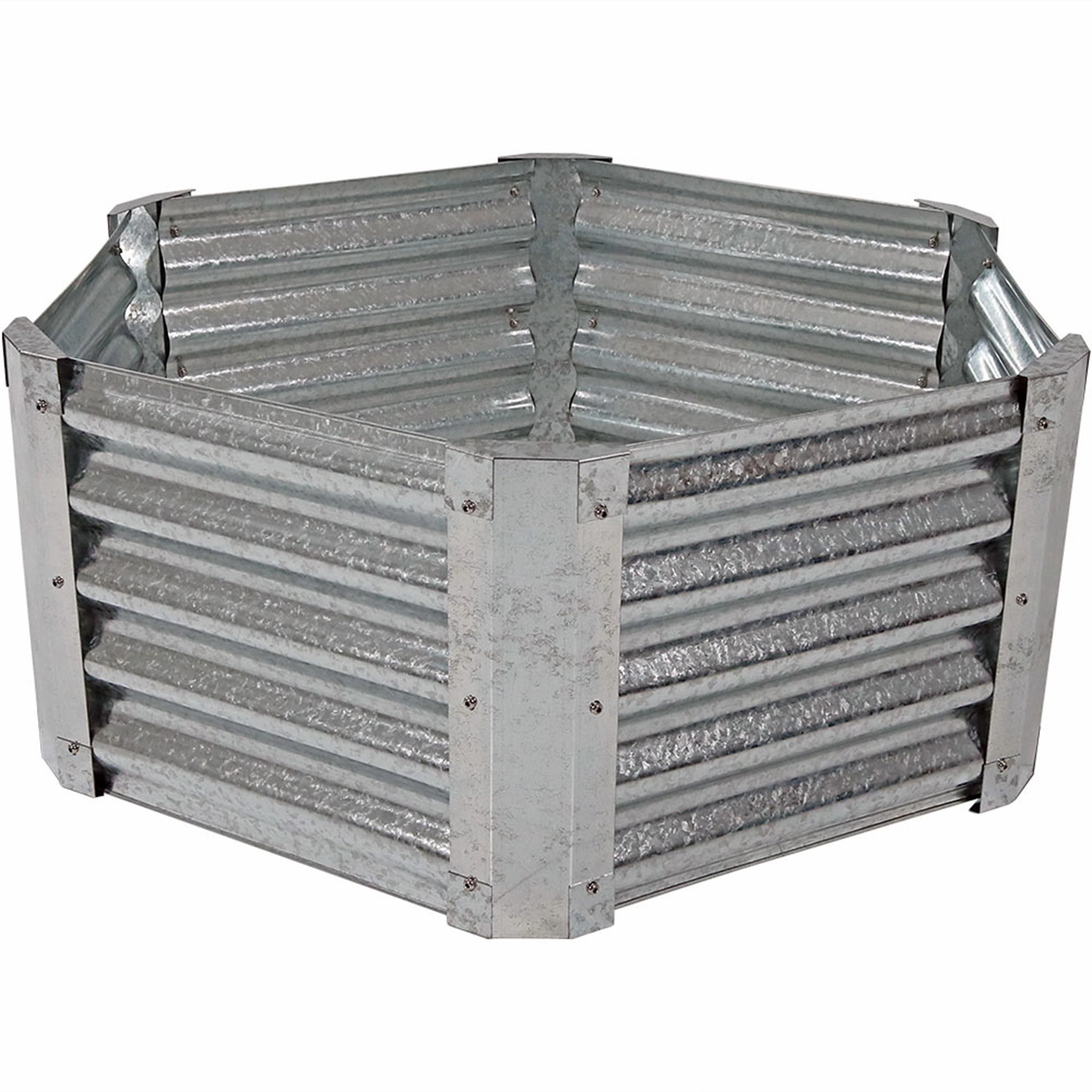 Sunnydaze Galvanized Steel Raised Garden Bed - Hexagon
