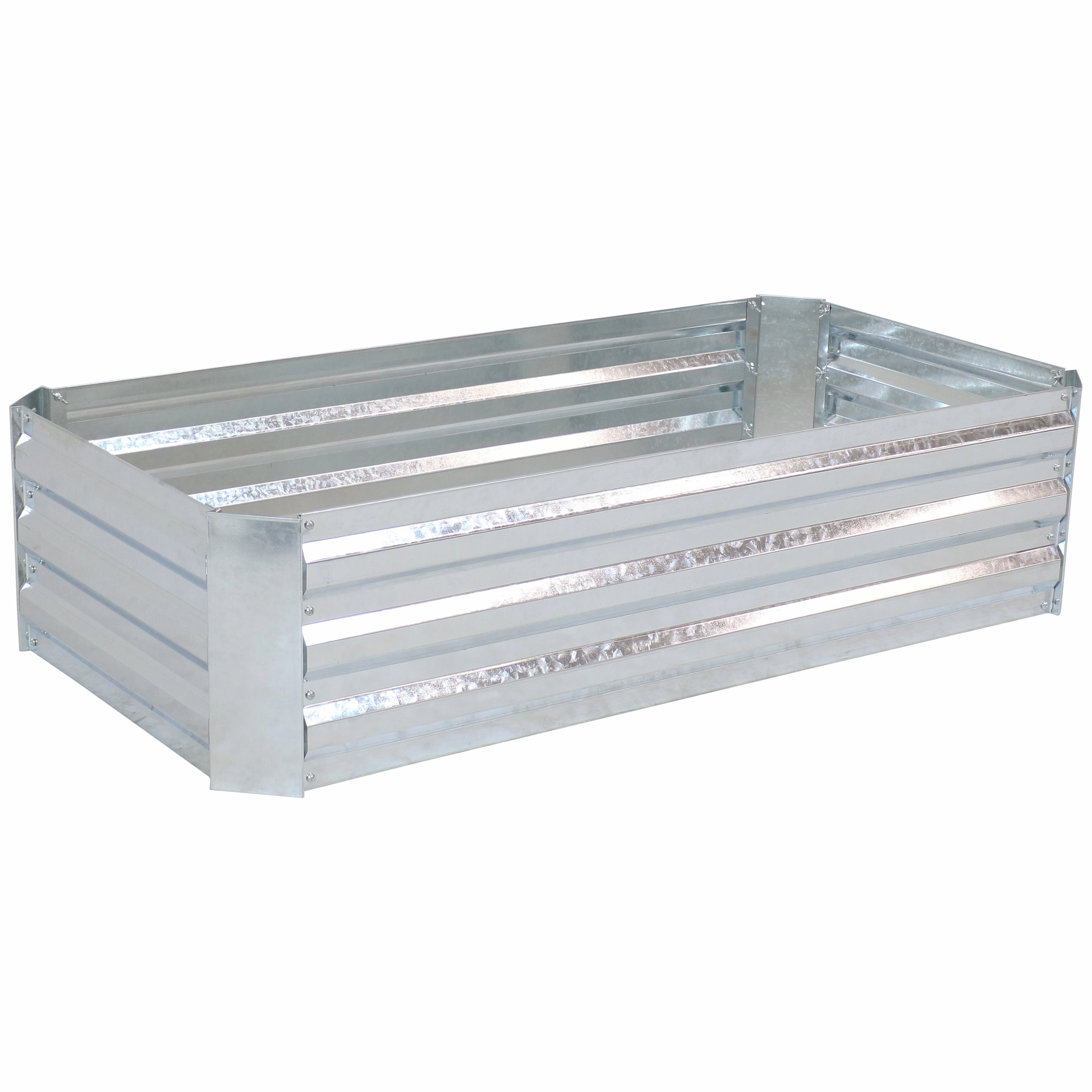 Sunnydaze Galvanized Steel Raised Garden Bed - Rectangle - 48"