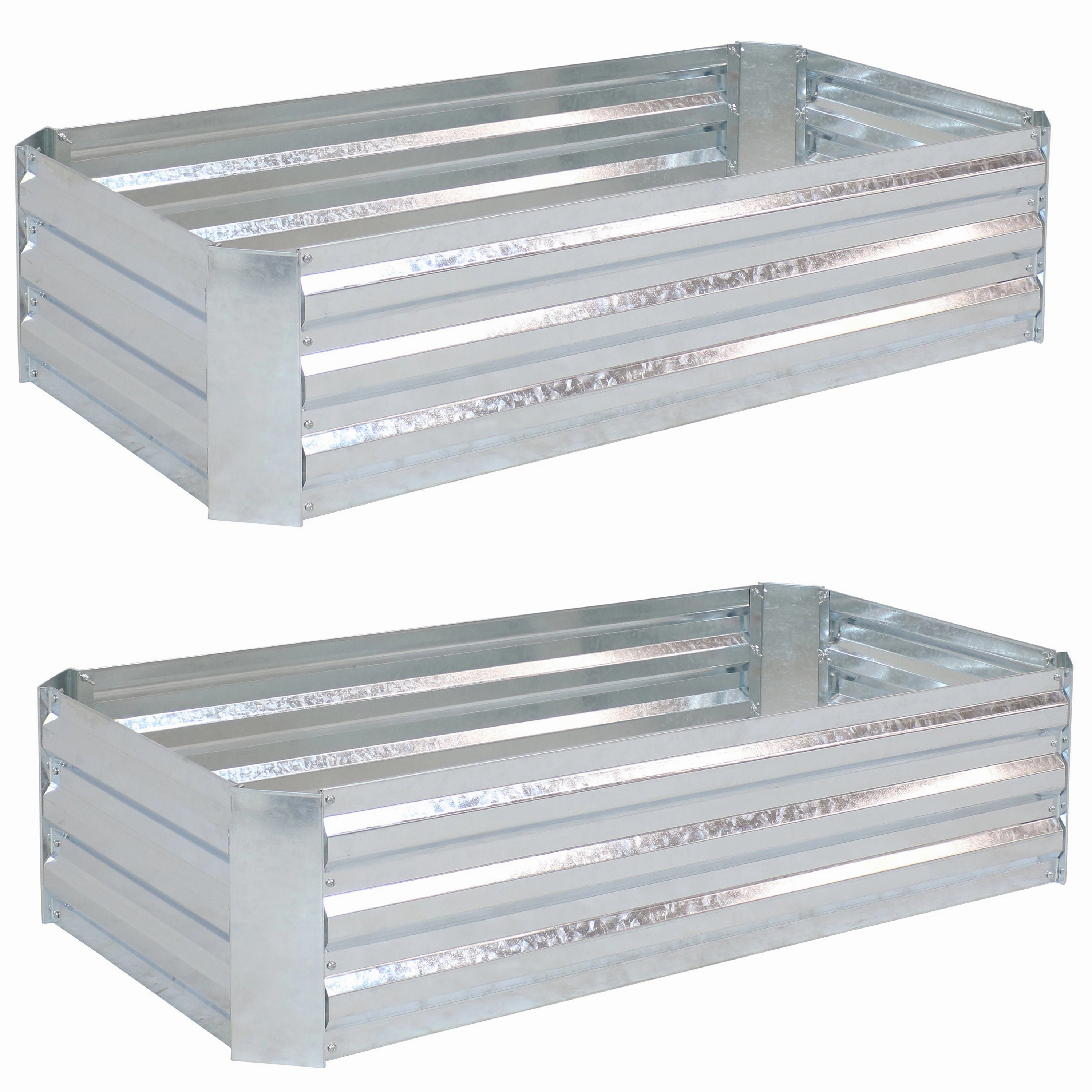 Sunnydaze Galvanized Steel Raised Garden Bed - Rectangle - 48"