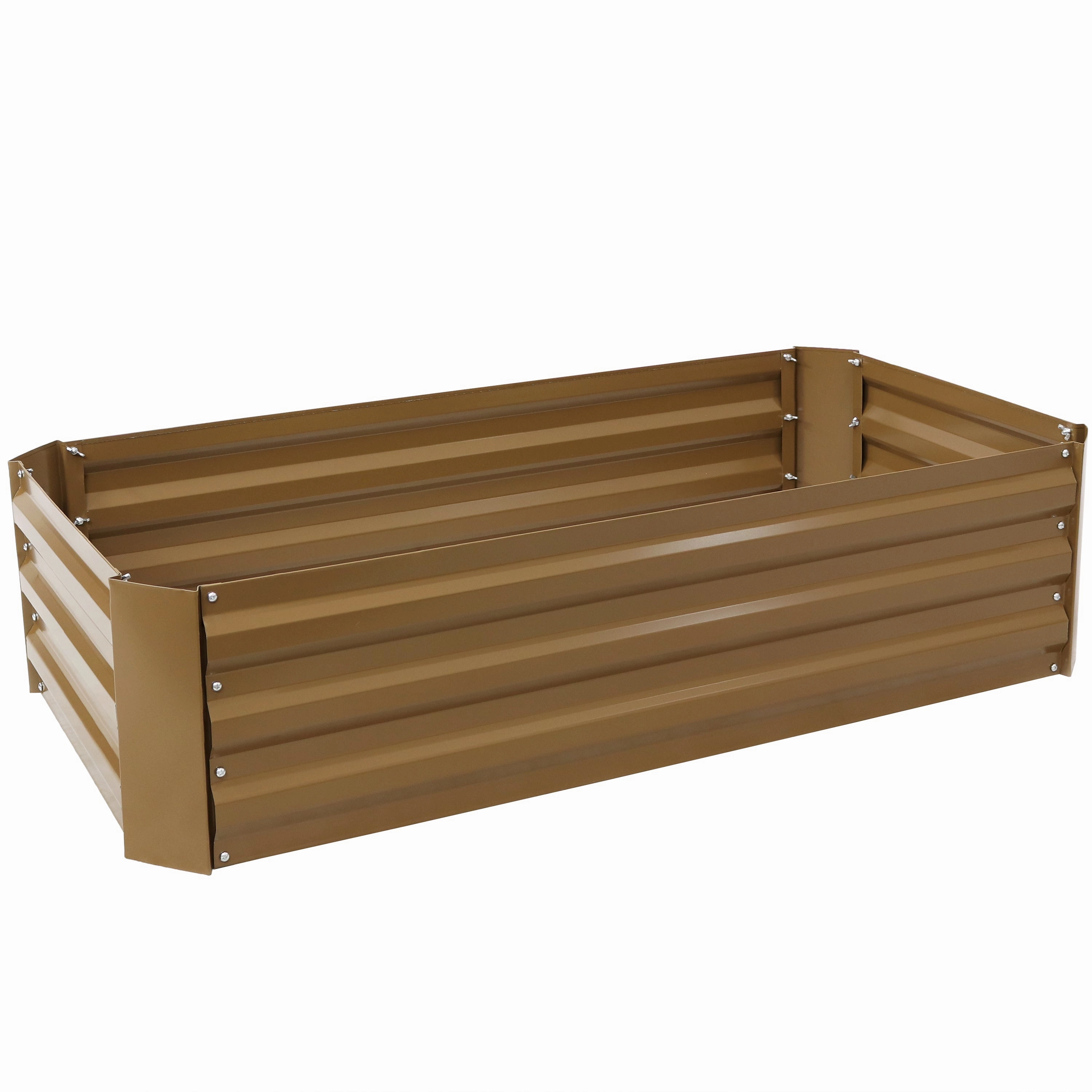 Sunnydaze Galvanized Steel Raised Garden Bed - Rectangle - 48"