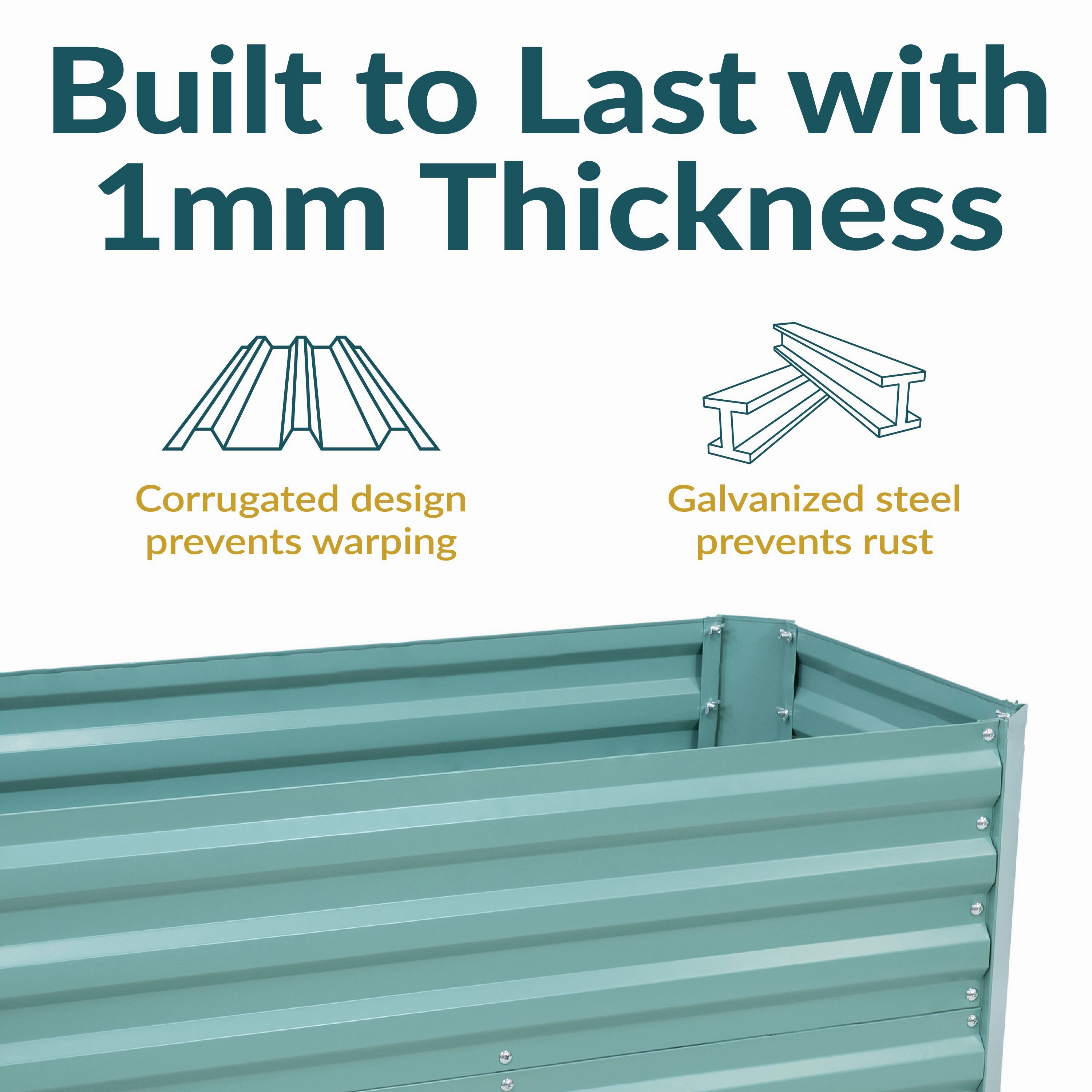 Sunnydaze Galvanized Steel Raised Garden Bed