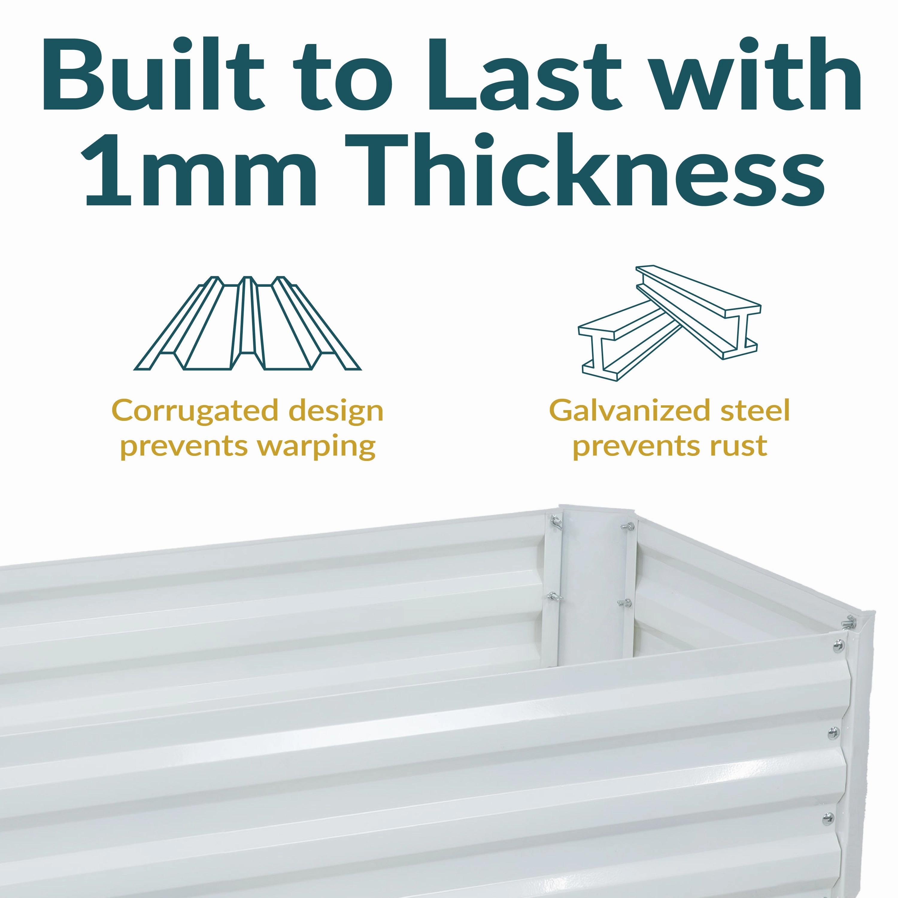 Sunnydaze Galvanized Steel Raised Garden Bed