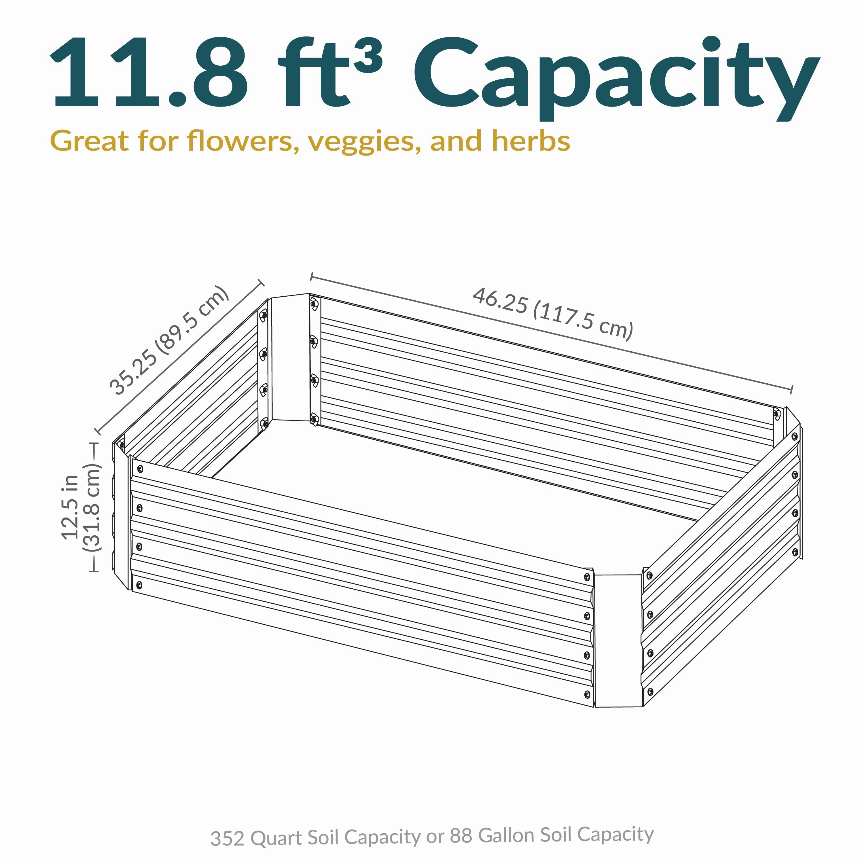 Sunnydaze Galvanized Steel Raised Garden Bed