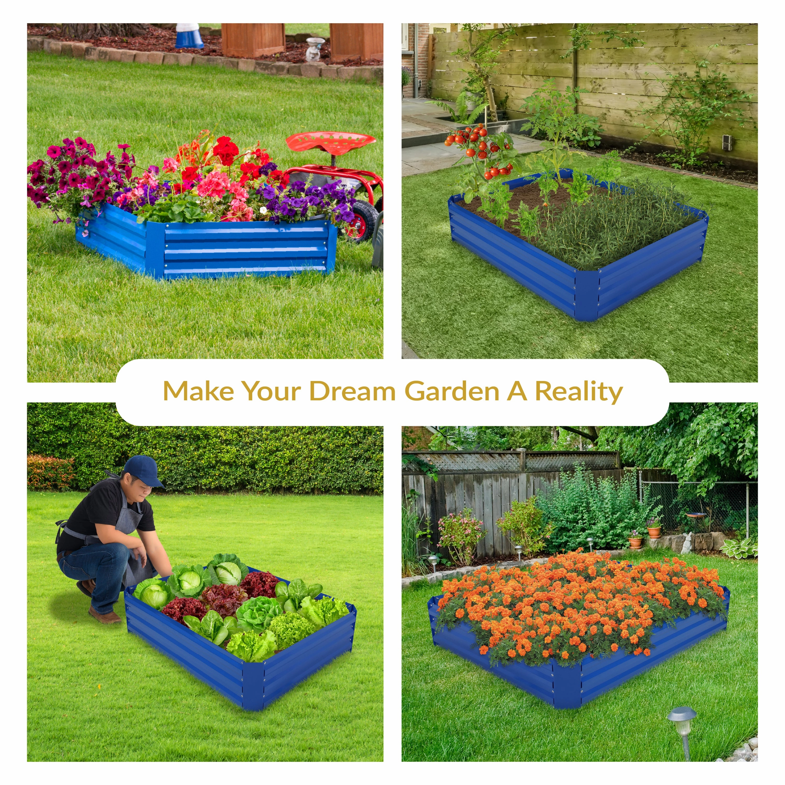Sunnydaze Galvanized Steel Raised Garden Bed
