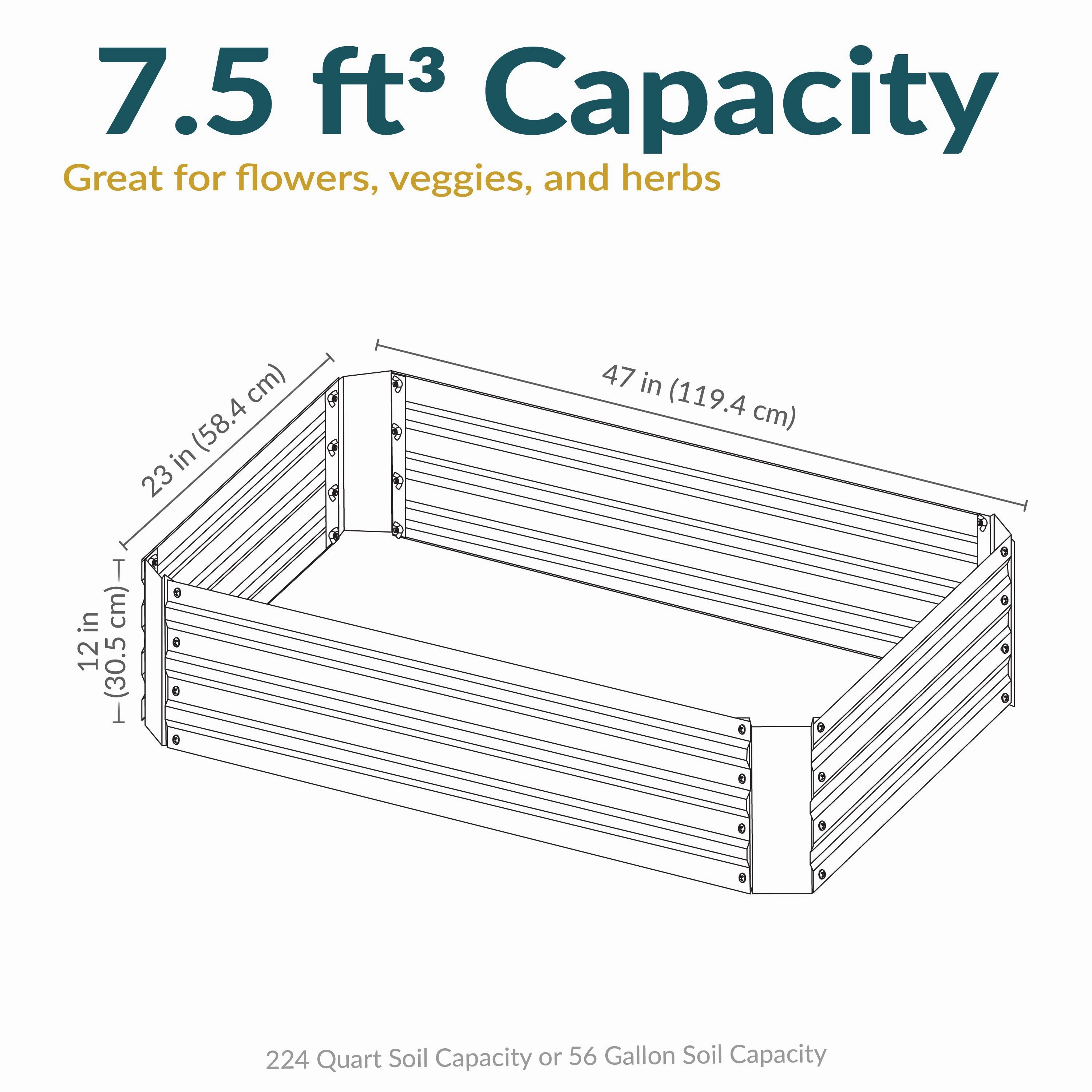 Sunnydaze Galvanized Steel Raised Garden Bed