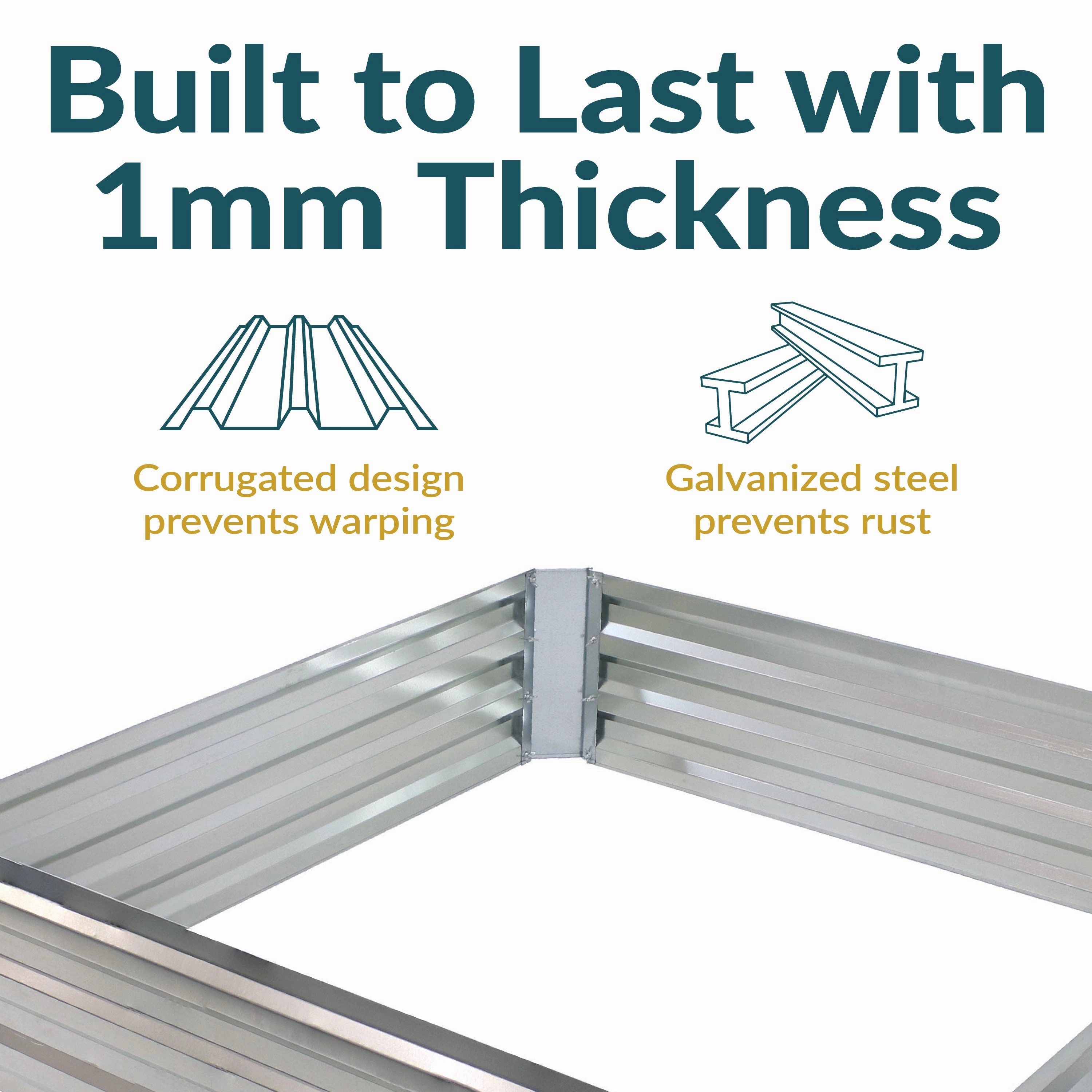 Sunnydaze Galvanized Steel Raised Garden Bed