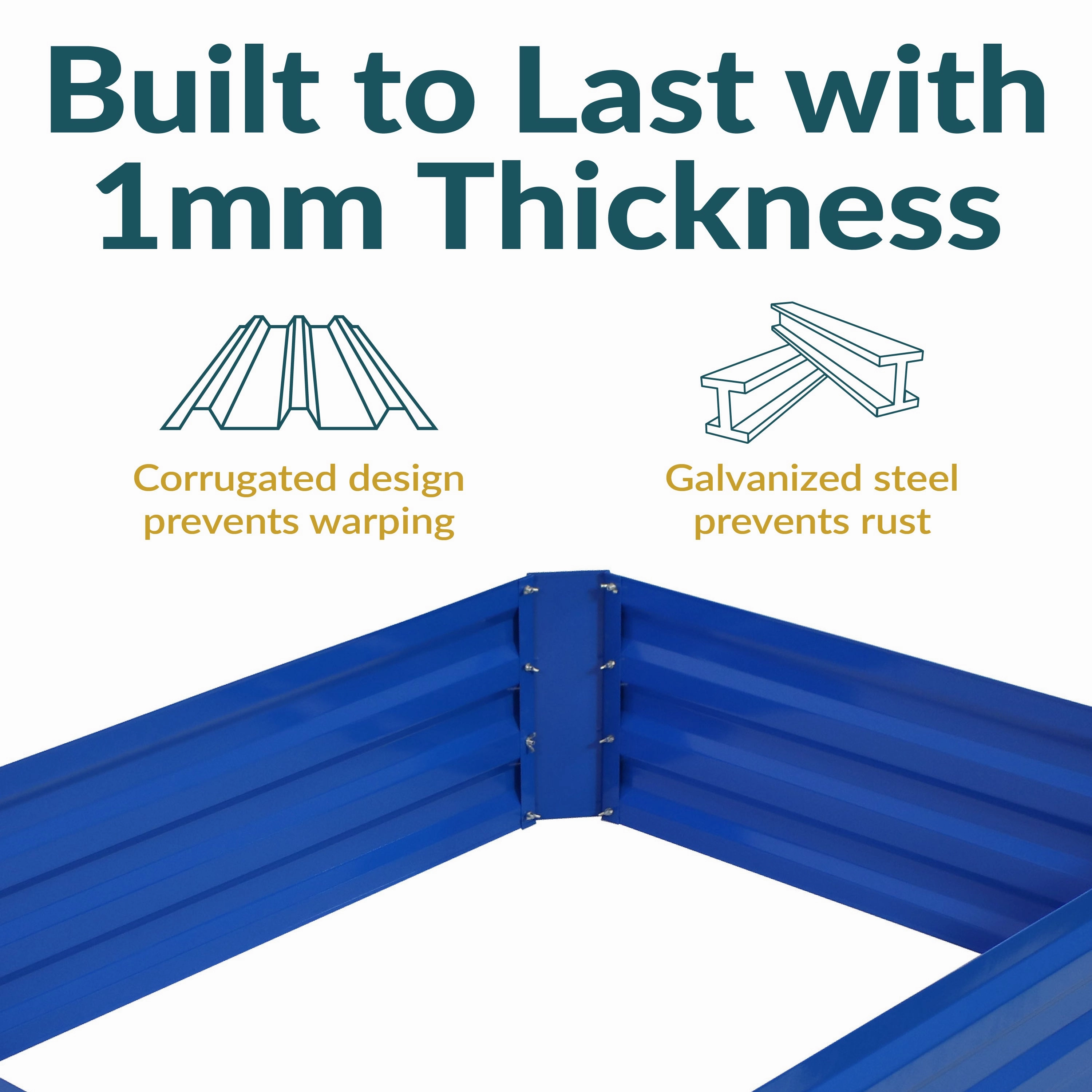 Sunnydaze Galvanized Steel Raised Garden Bed
