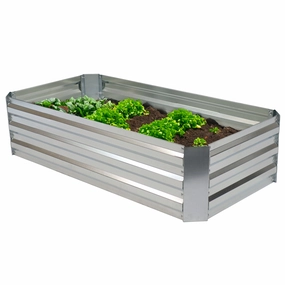 Sunnydaze Galvanized Steel Raised Garden Bed decorative outdoor planter box designs