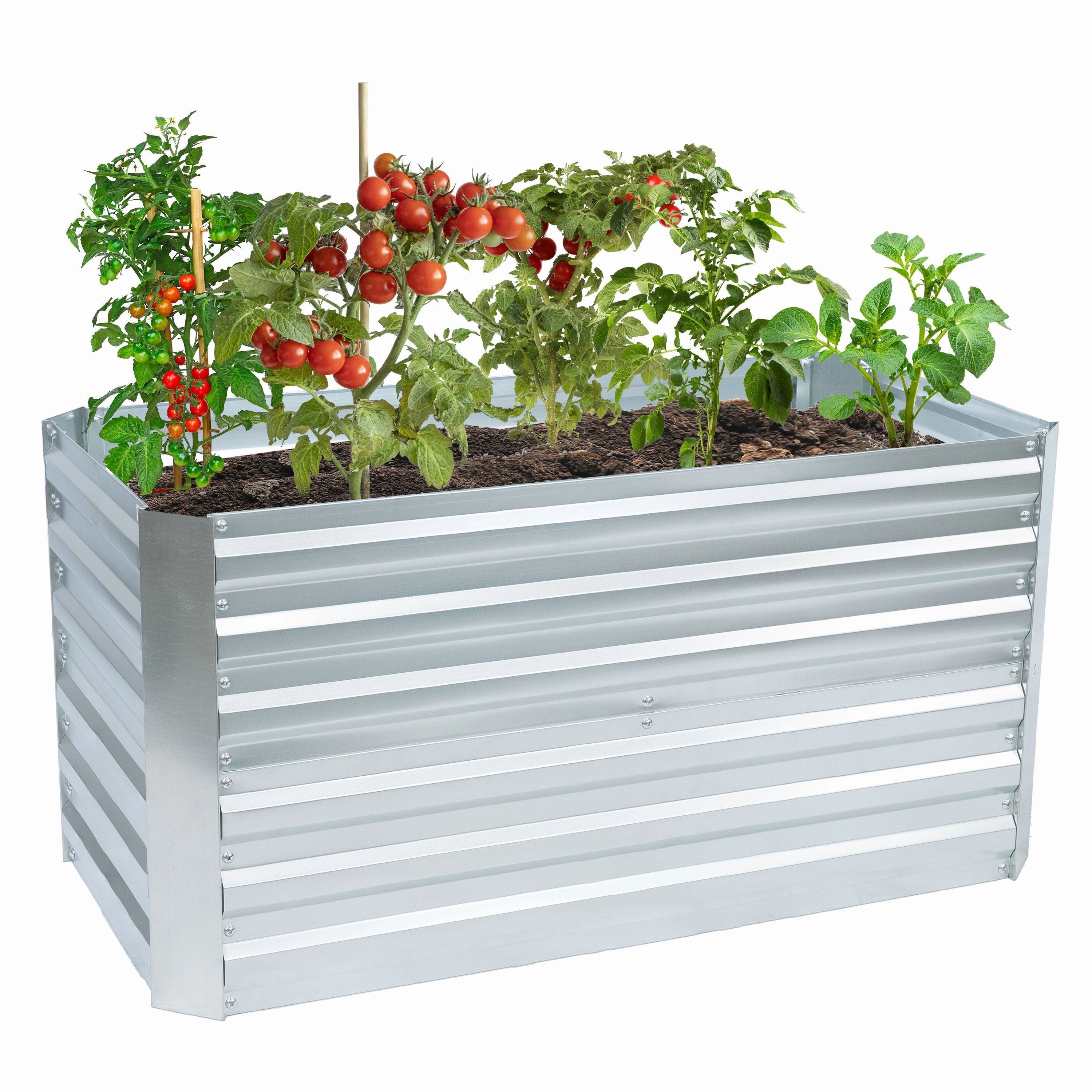Sunnydaze Galvanized Steel Raised Garden Bed