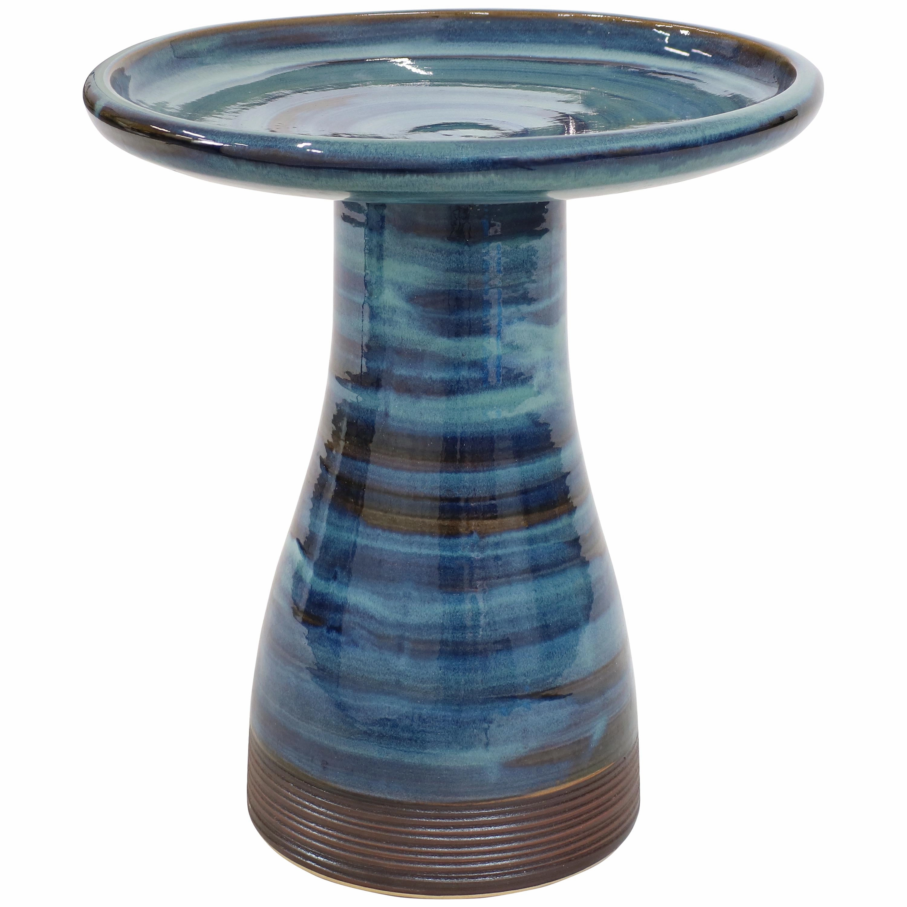 Sunnydaze Glazed Ceramic Duo-Tone Outdoor Bird Bath