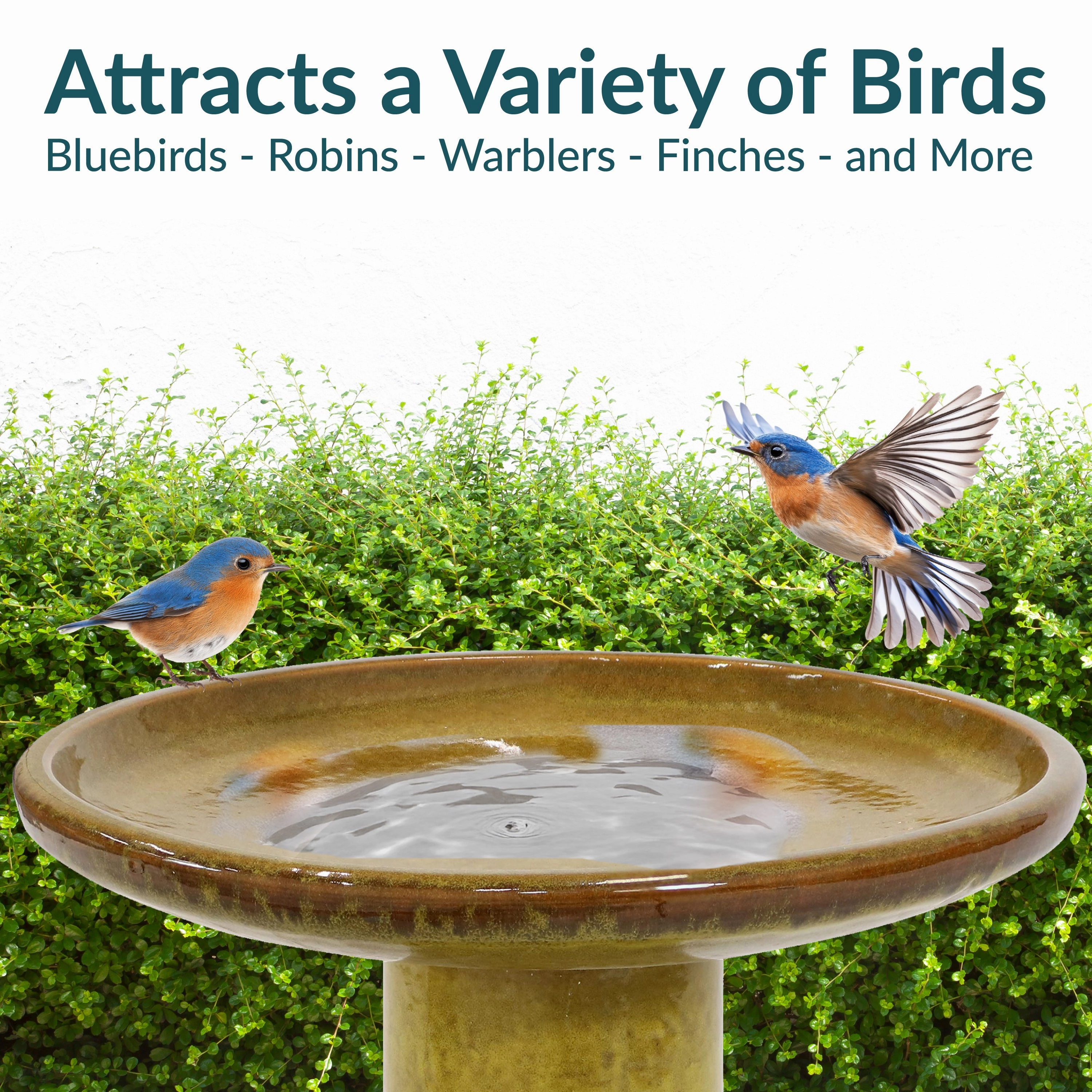 Sunnydaze Glazed Ceramic Duo-Tone Outdoor Bird Bath