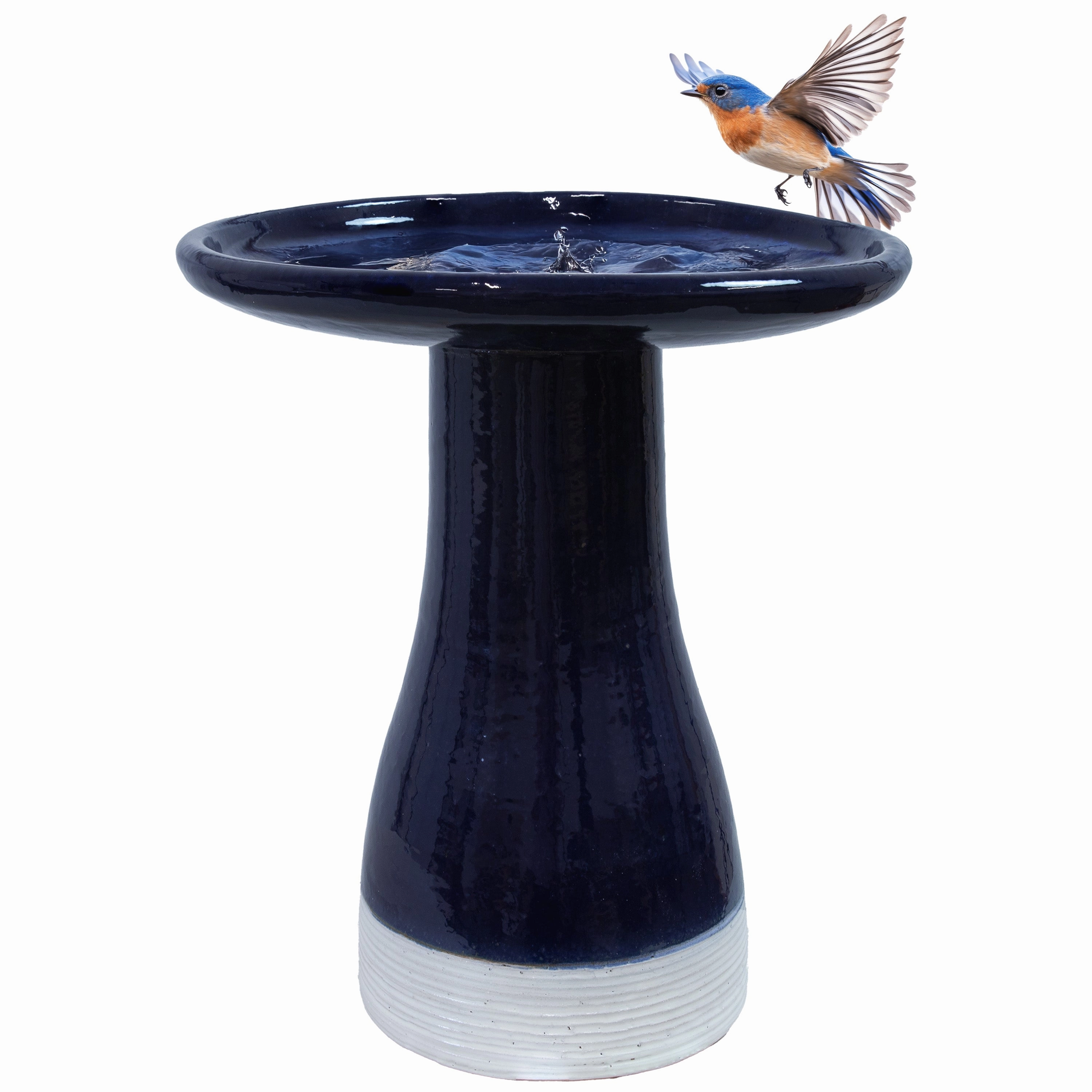 Sunnydaze Glazed Ceramic Duo-Tone Outdoor Bird Bath