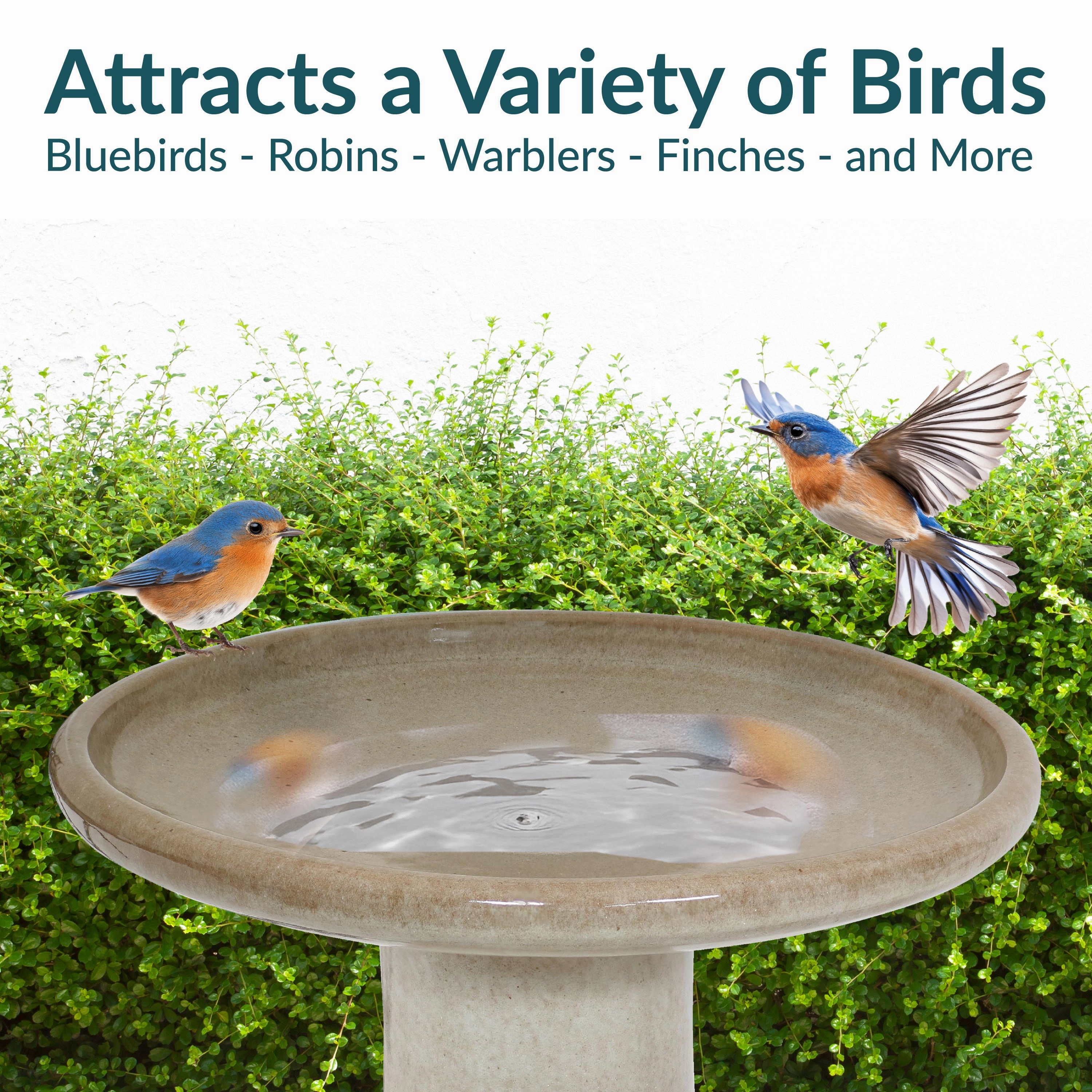Sunnydaze Glazed Ceramic Duo-Tone Outdoor Bird Bath