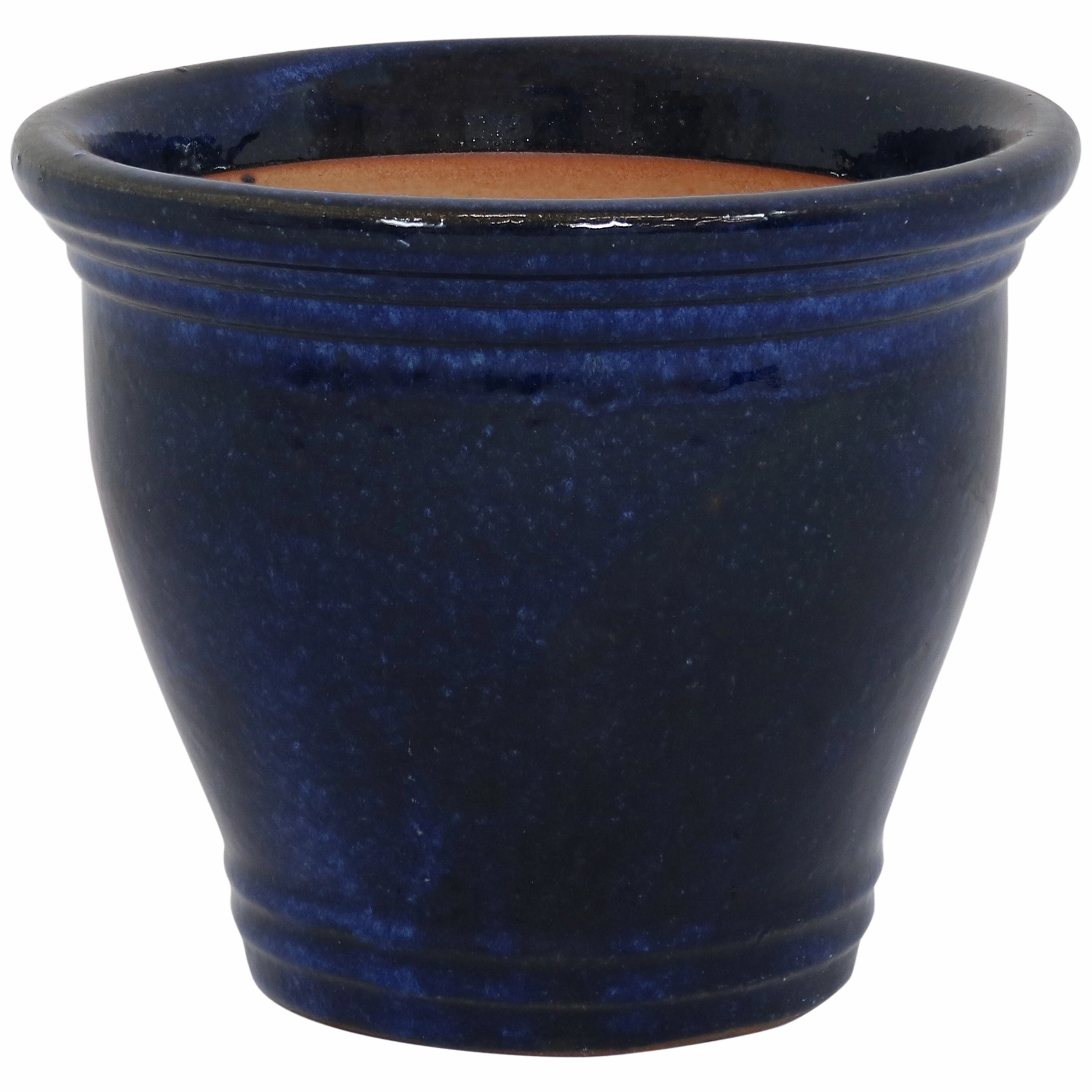 Sunnydaze Glazed Ceramic Planters with Saucers - Set of 2