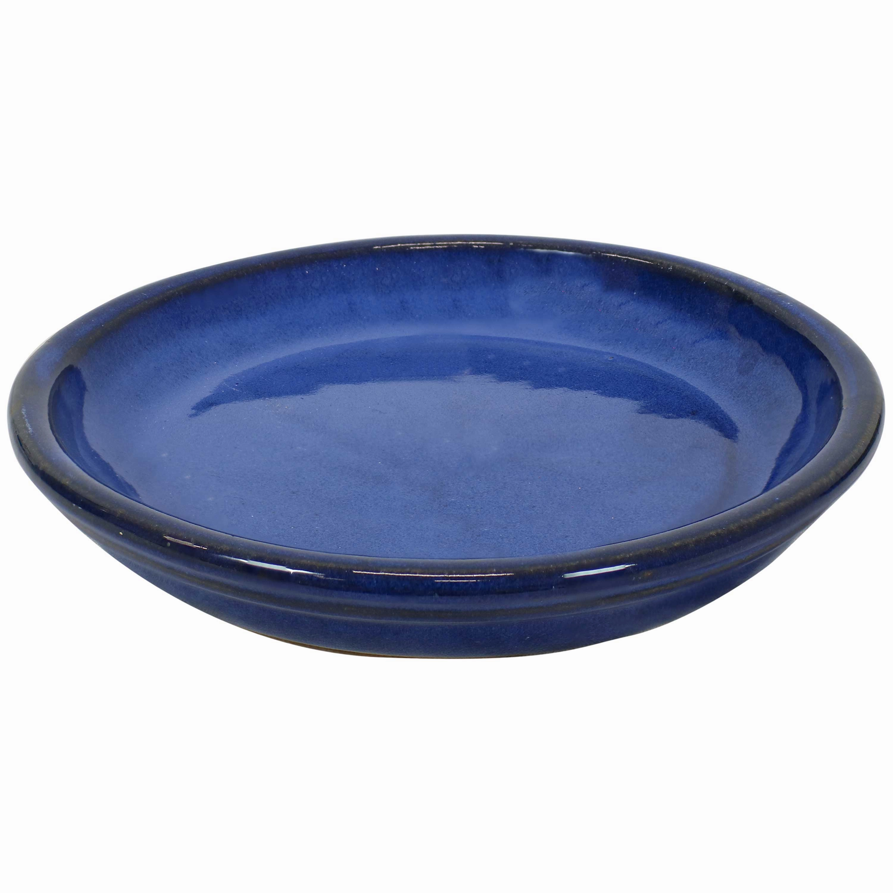 Sunnydaze Glazed Ceramic Planters with Saucers - Set of 2