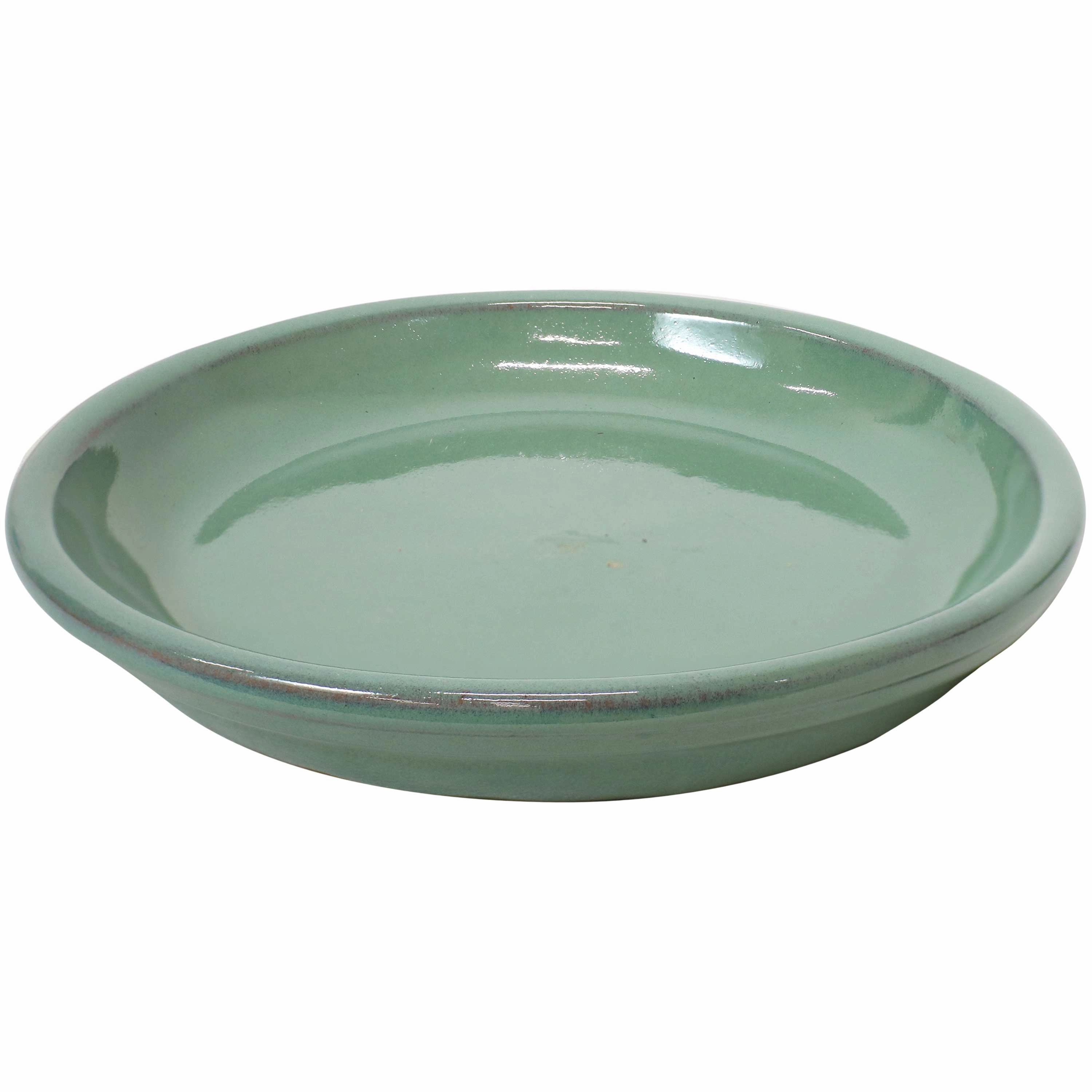Sunnydaze Glazed Ceramic Planters with Saucers - Set of 2