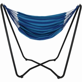 Sunnydaze Hanging Rope Hammock Chair with Space-Saving Stand double size outdoor hammock for couples