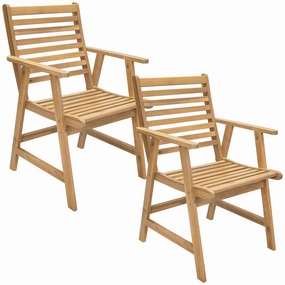 Sunnydaze Hatteras Acacia Wood Outdoor Dining Chairs with Arms - Set of 2outdoor patio furniture set