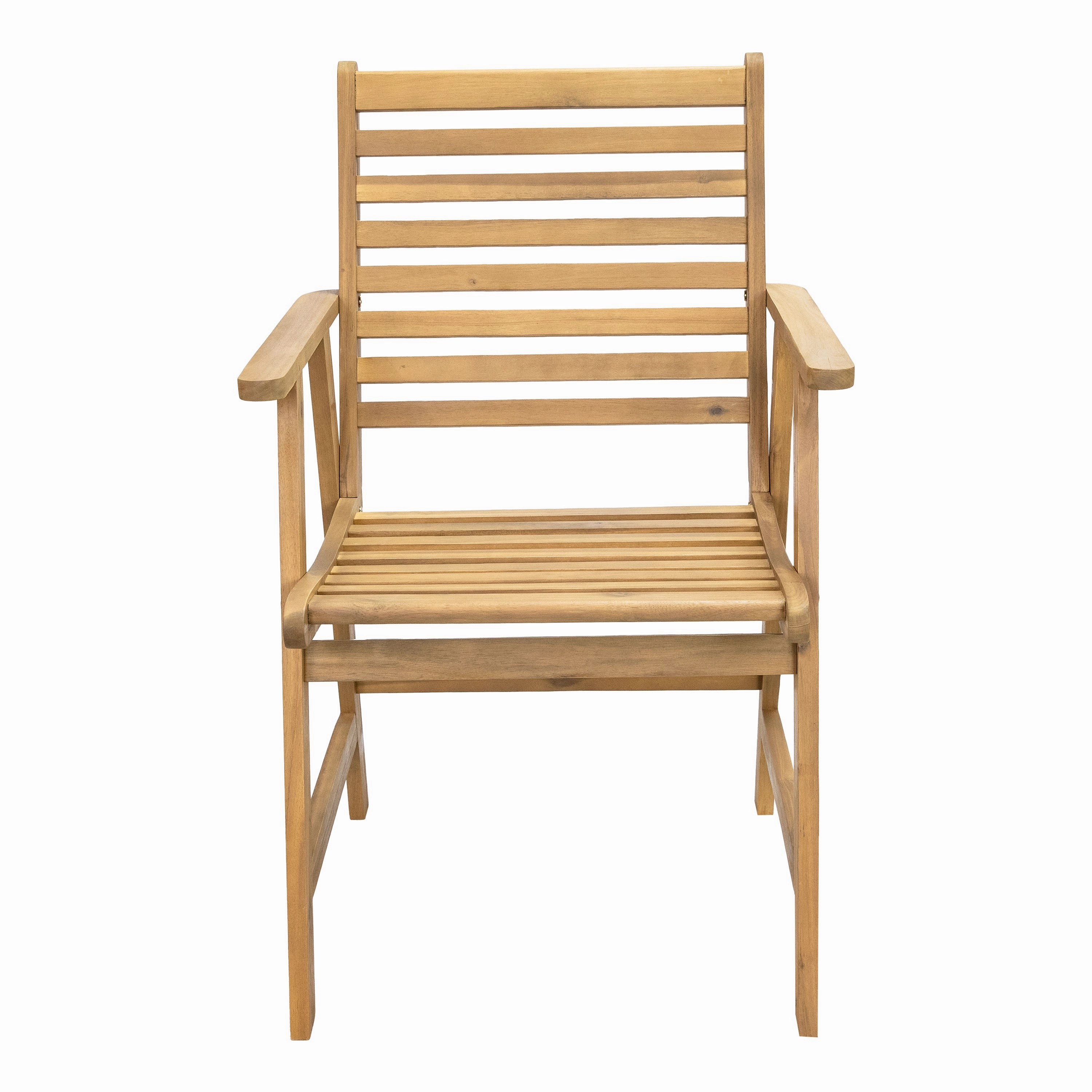 Sunnydaze Hatteras Acacia Wood Outdoor Dining Chairs with Arms - Set of 2