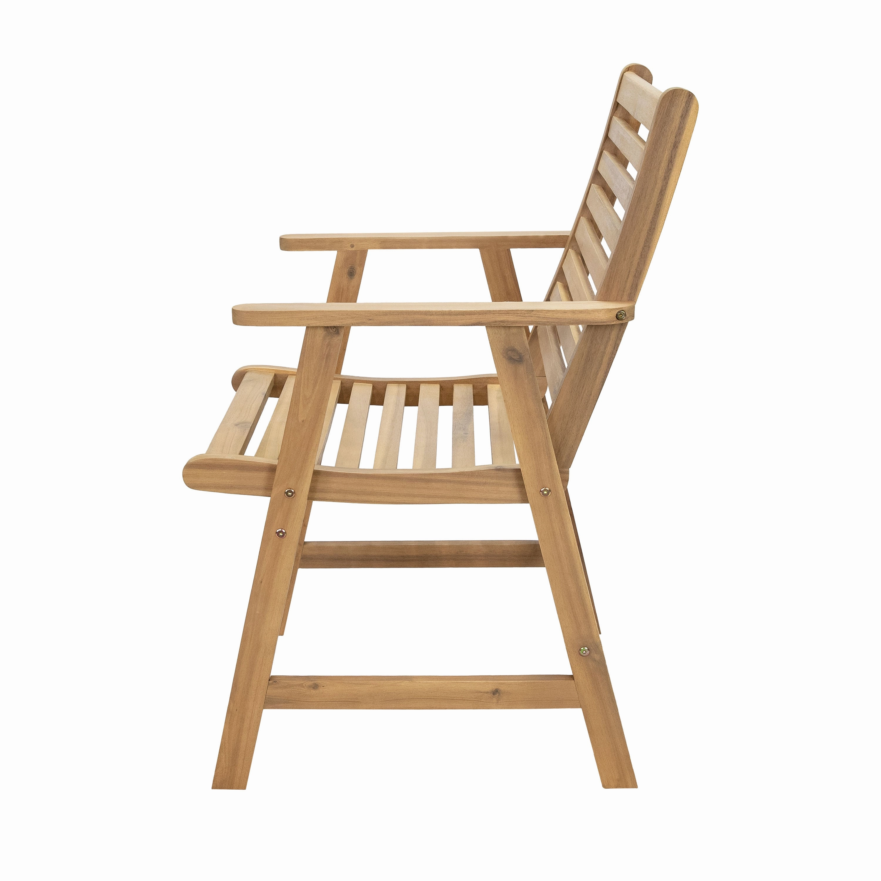 Sunnydaze Hatteras Acacia Wood Outdoor Dining Chairs with Arms - Set of 2