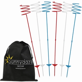 Sunnydaze Heavy-Duty Red, White and Blue Outdoor Drink Holder Setoutdoor patio furniture set