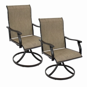Sunnydaze High Back Swivel Patio Dining Chairs - Brown - Set of 2outdoor patio furniture set