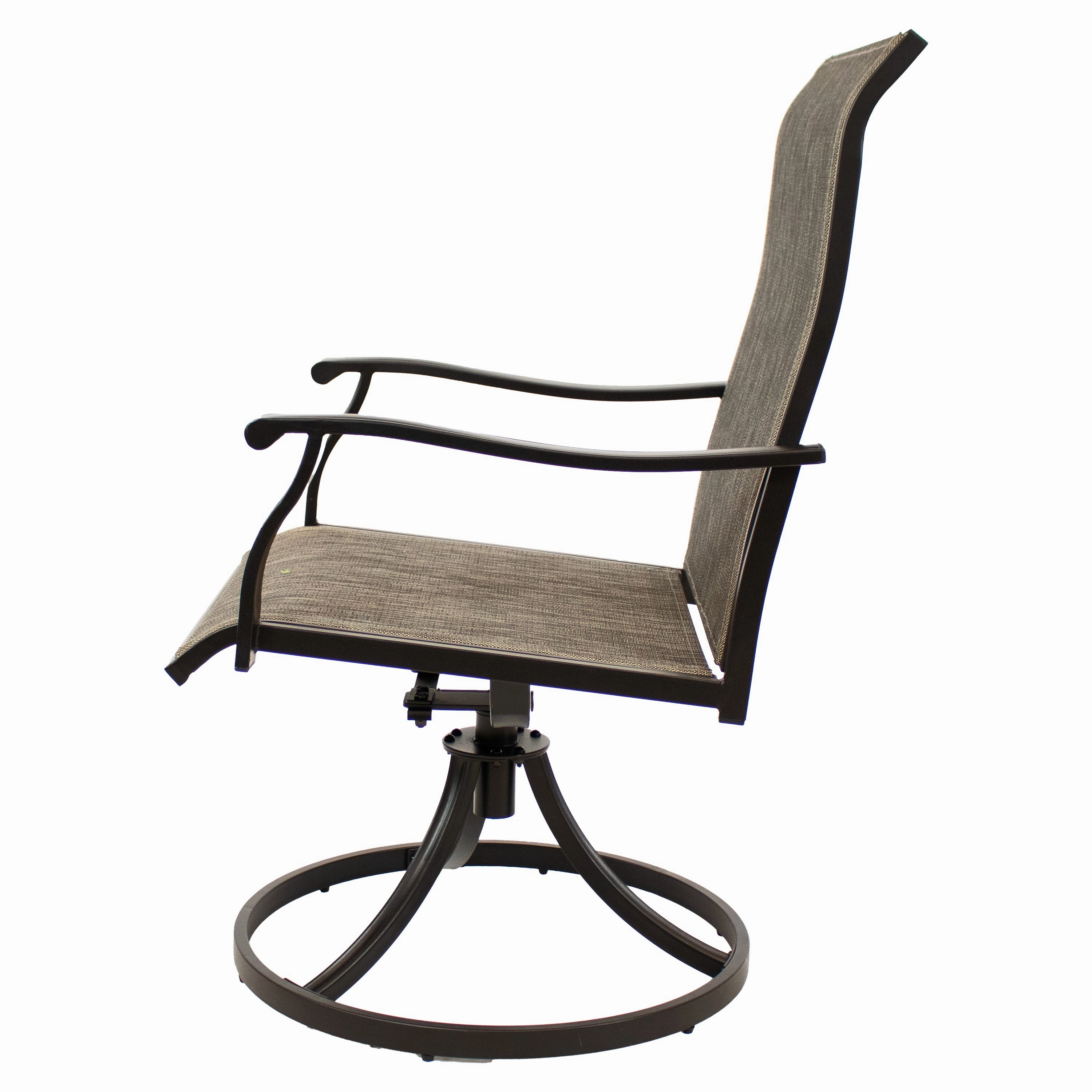 Sunnydaze High Back Swivel Patio Dining Chairs - Brown - Set of 2
