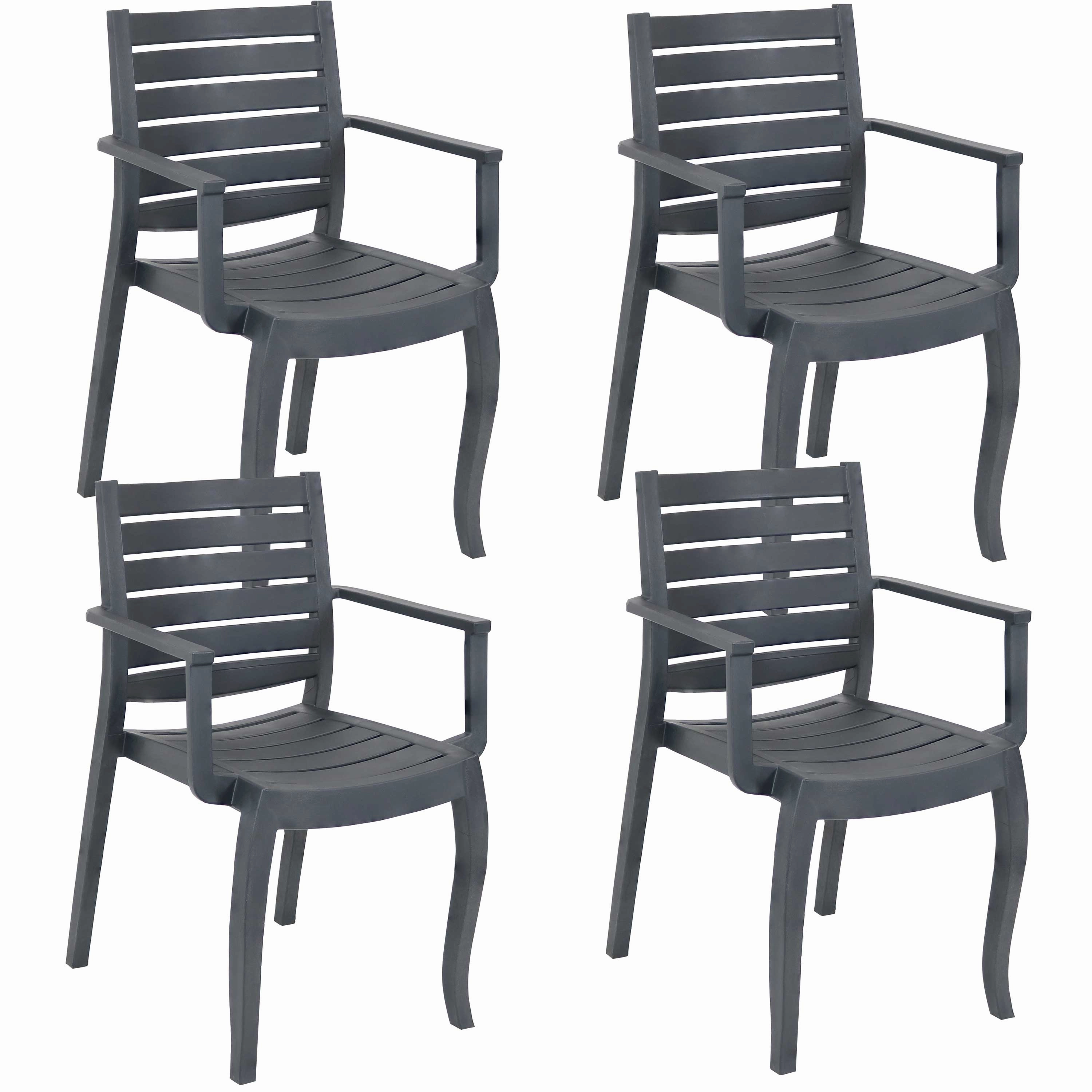 Sunnydaze Illias Plastic Outdoor Dining Armchair