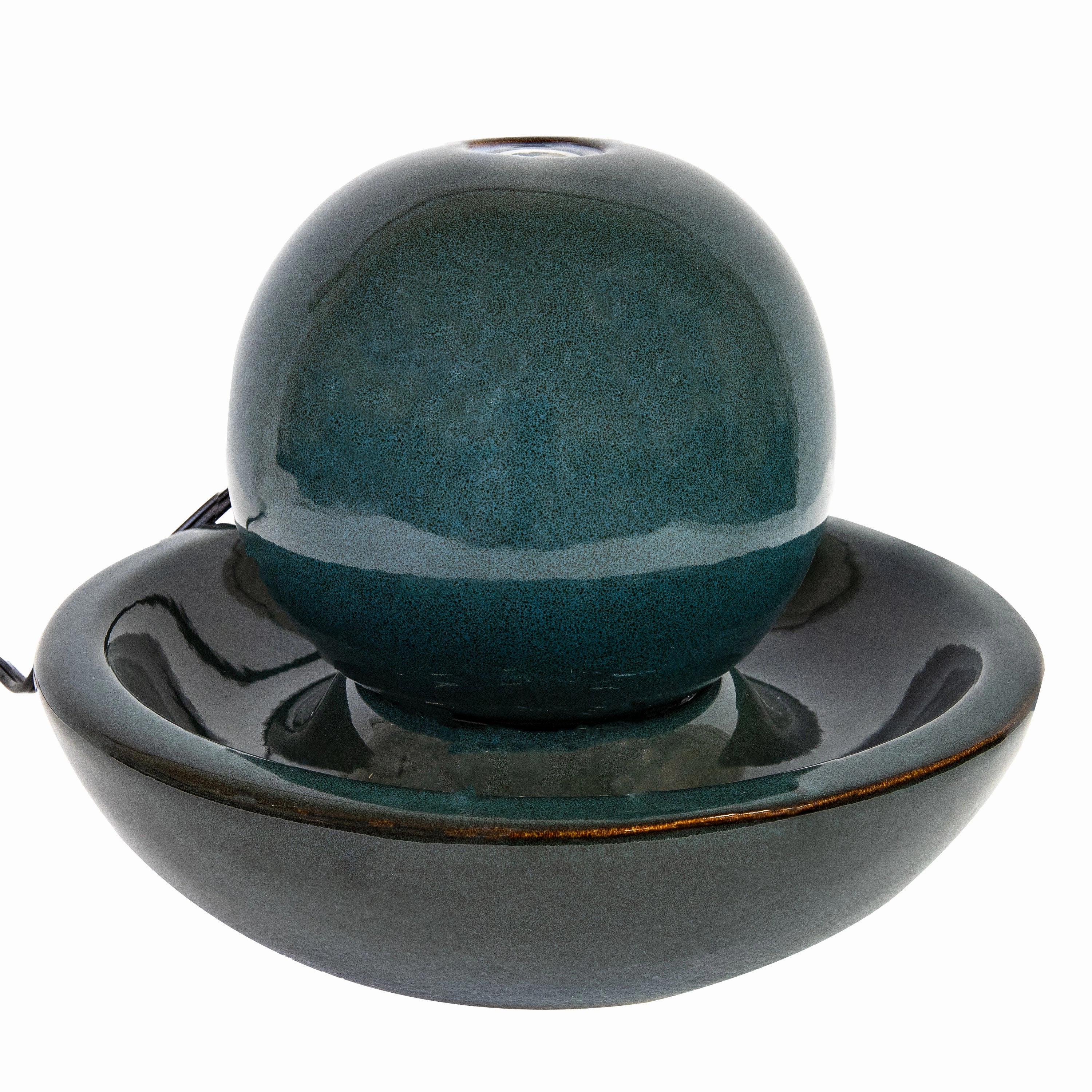 Sunnydaze Indoor Ceramic Tabletop Water Fountain with Orb - 7"