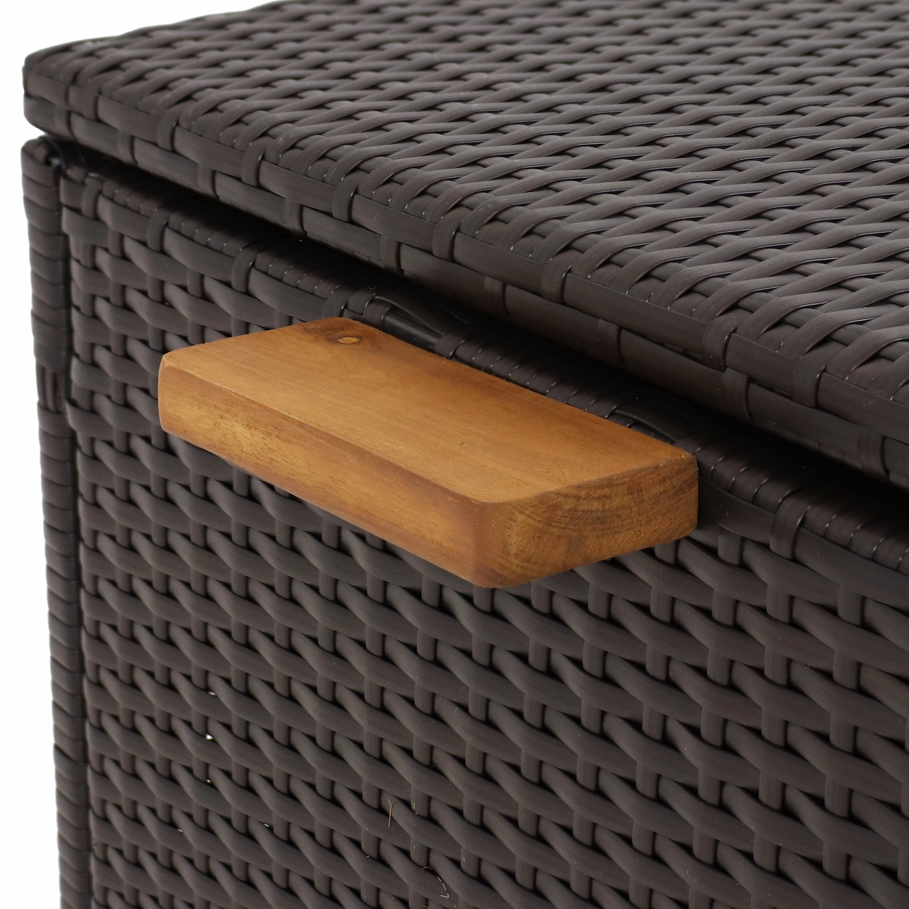 Sunnydaze Indoor/Outdoor Resin Rattan 75-Gallon Deck Box