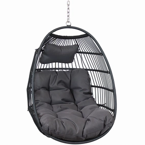 Sunnydaze Julia Outdoor Hanging Egg Chair with Cushionsegg swing chair for outdoor use