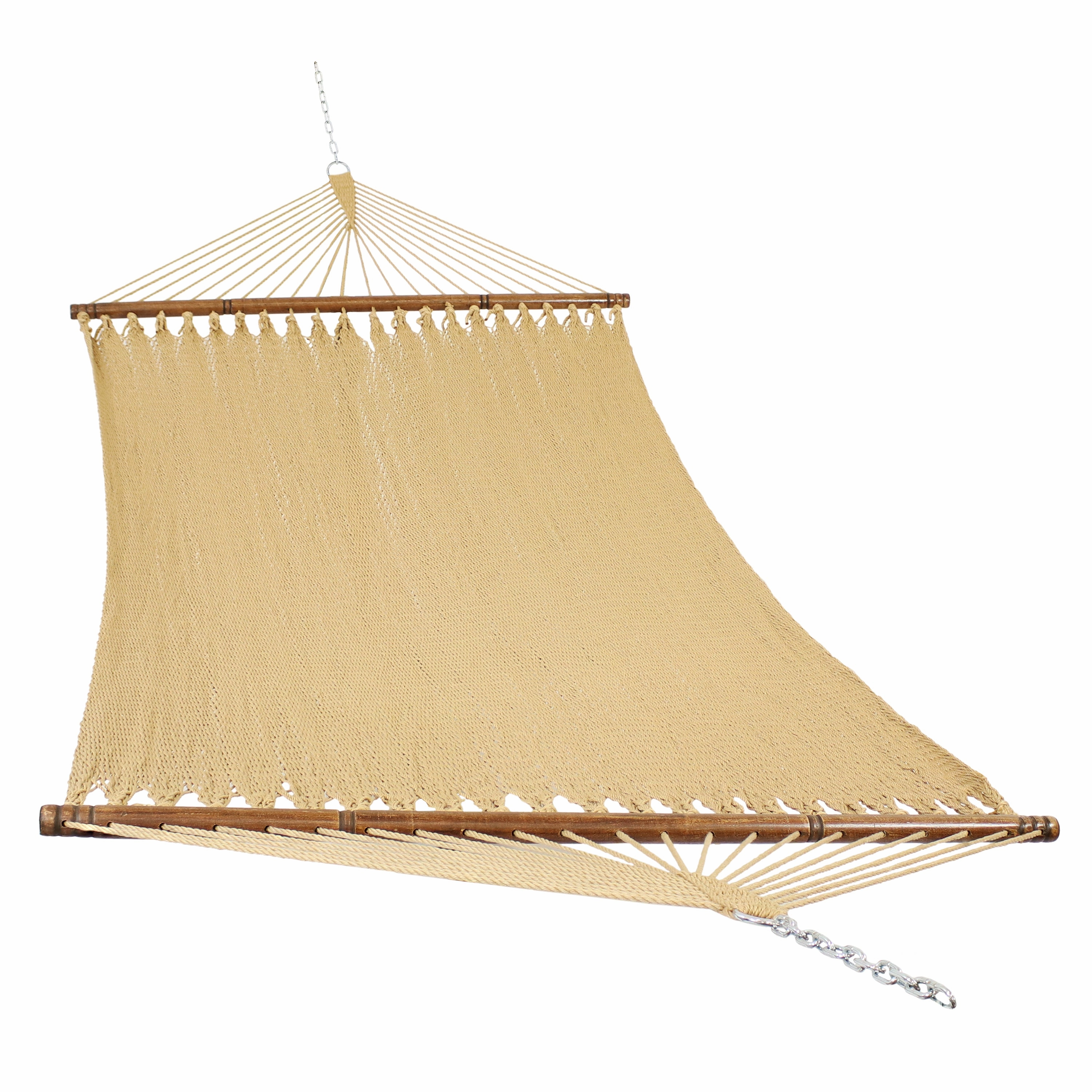 Sunnydaze Large 2-Person Polyester Rope Hammock with Spreader Bars