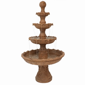 Sunnydaze Large Tiered Ball Outdoor Fountain - 80" Houtdoor garden water fountain