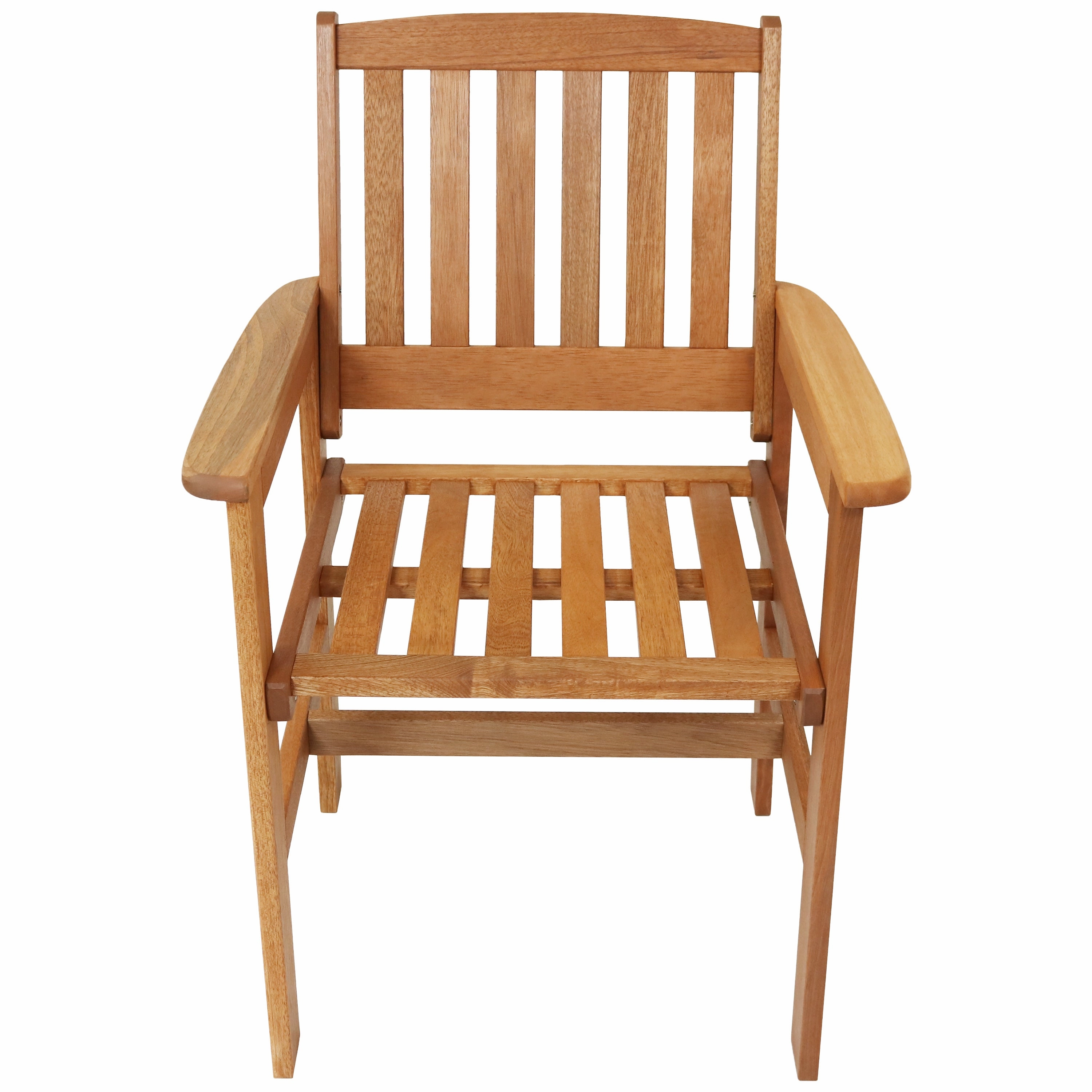 Sunnydaze Meranti Wood 3-Piece Outdoor Patio Conversation Set