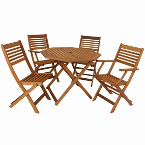Sunnydaze Meranti Wood 5-Piece Outdoor Folding Patio Dining Setoutdoor patio furniture set