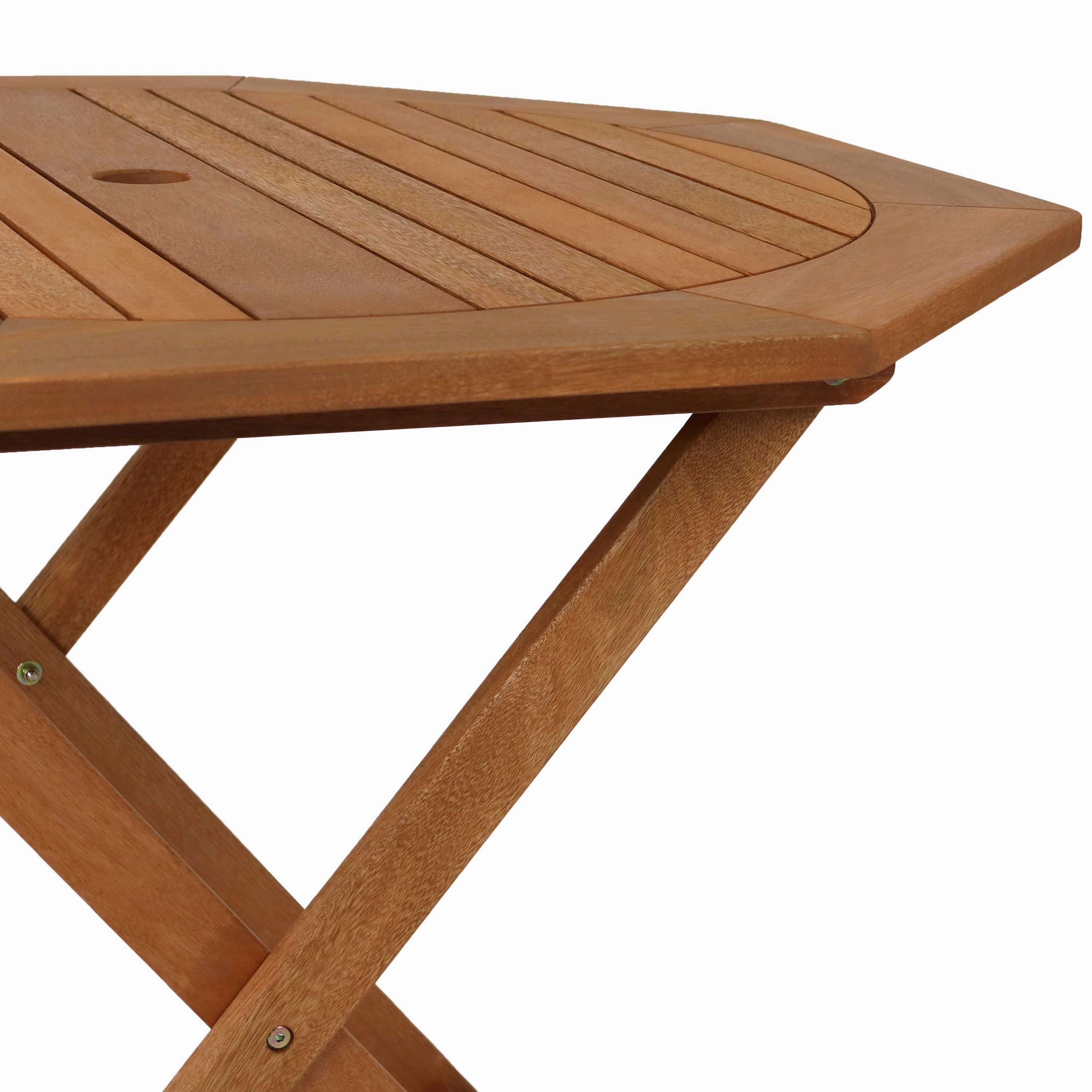Sunnydaze Meranti Wood 5-Piece Outdoor Folding Patio Dining Set
