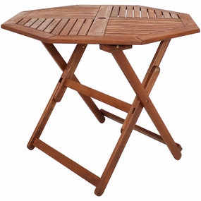 Sunnydaze Meranti Wood Folding Octagon 35.5" Outdoor Tableoutdoor patio furniture set
