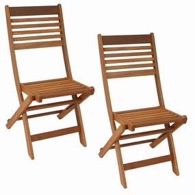 Sunnydaze Meranti Wood Outdoor Folding Patio Chairs - Set of 2outdoor patio furniture set