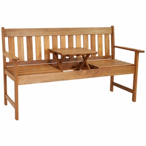 Sunnydaze Meranti Wood Outdoor Occasional Bench with Teak Oil Finishoutdoor patio furniture set