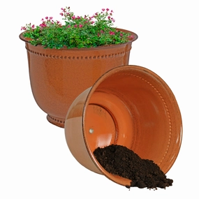 Sunnydaze Michael Metal Outdoor Plant Pots - 14.5" decorative outdoor planter box designs