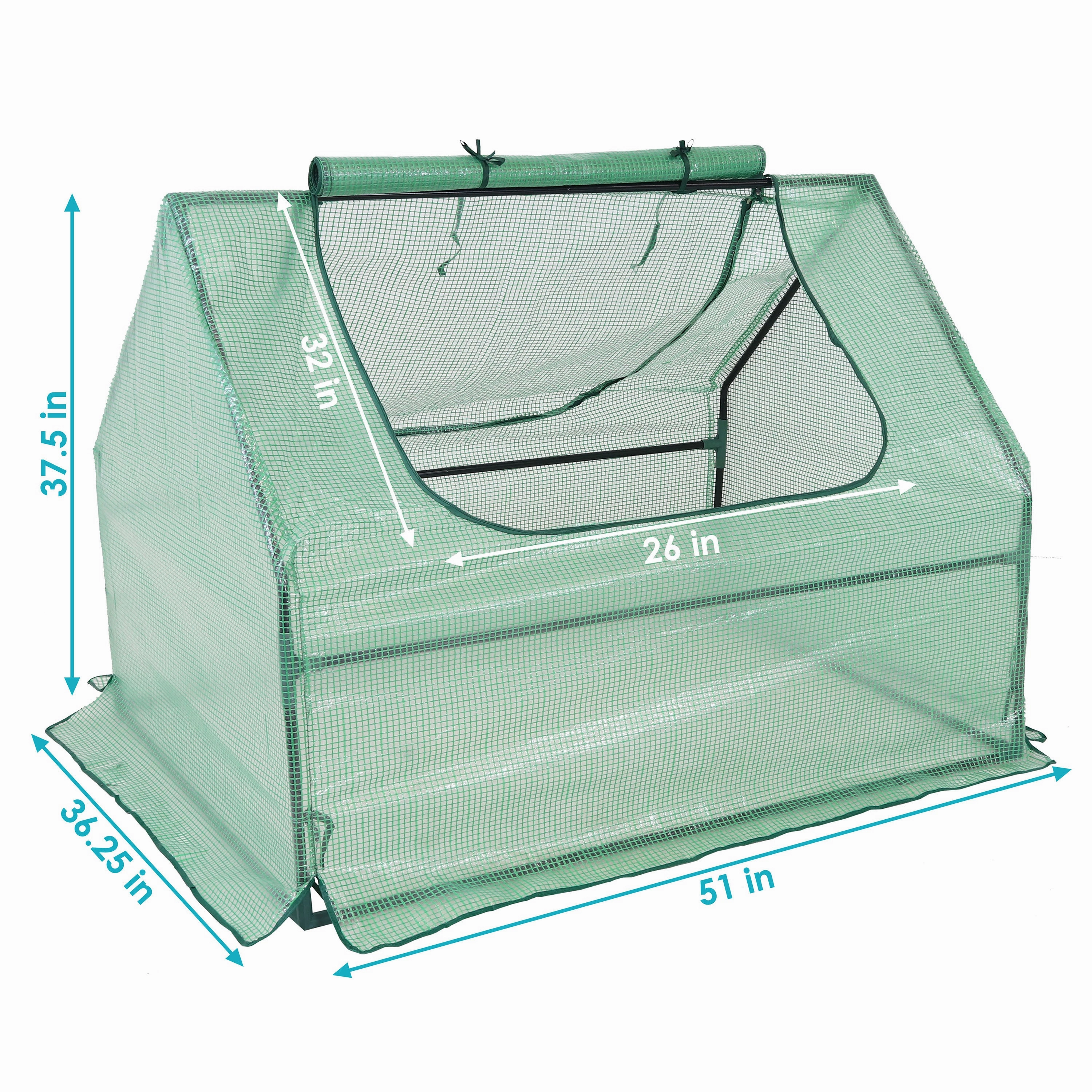 Sunnydaze Mini Greenhouse with 2 Side Doors - Green